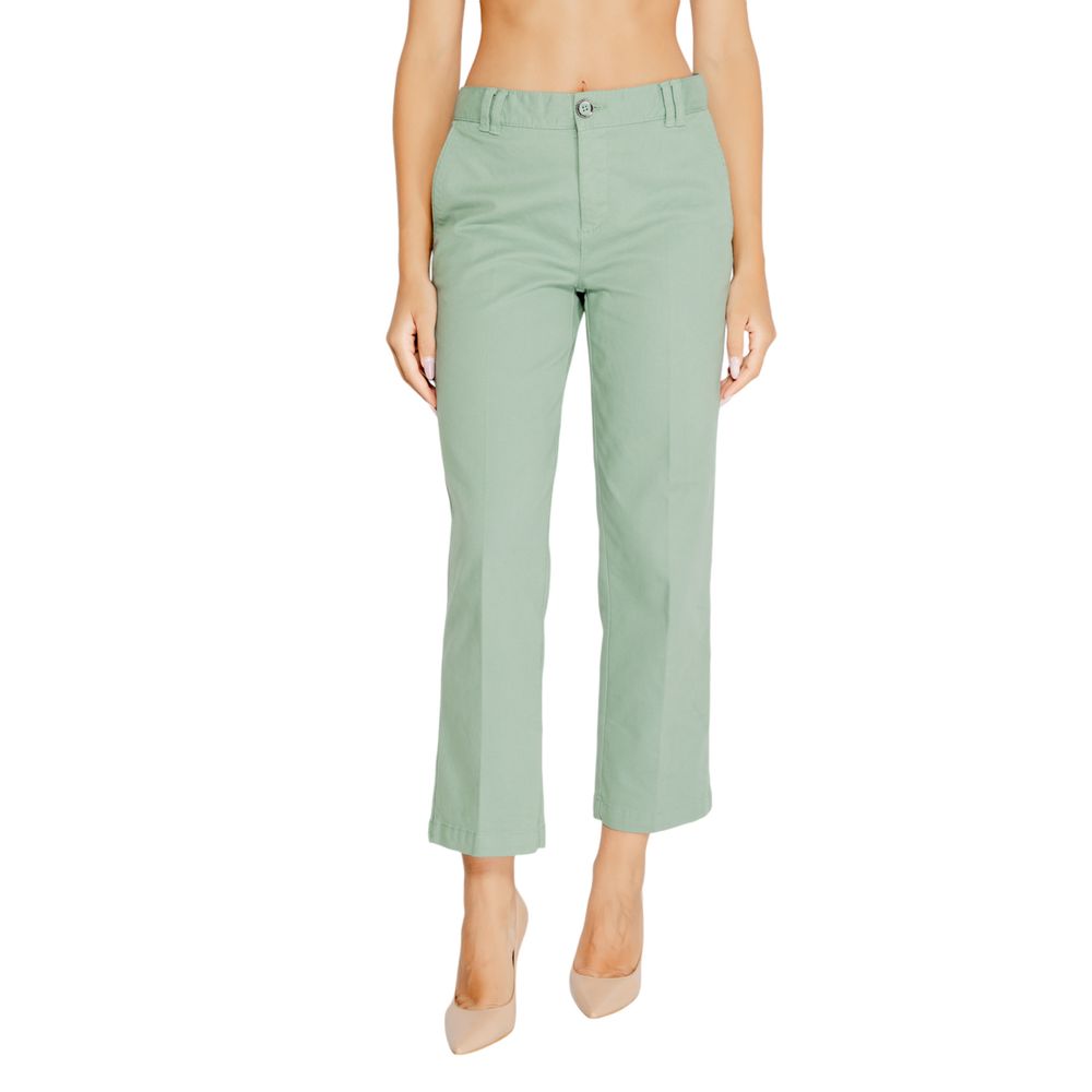 Turquoise Cotton Chino Pants - ventzia