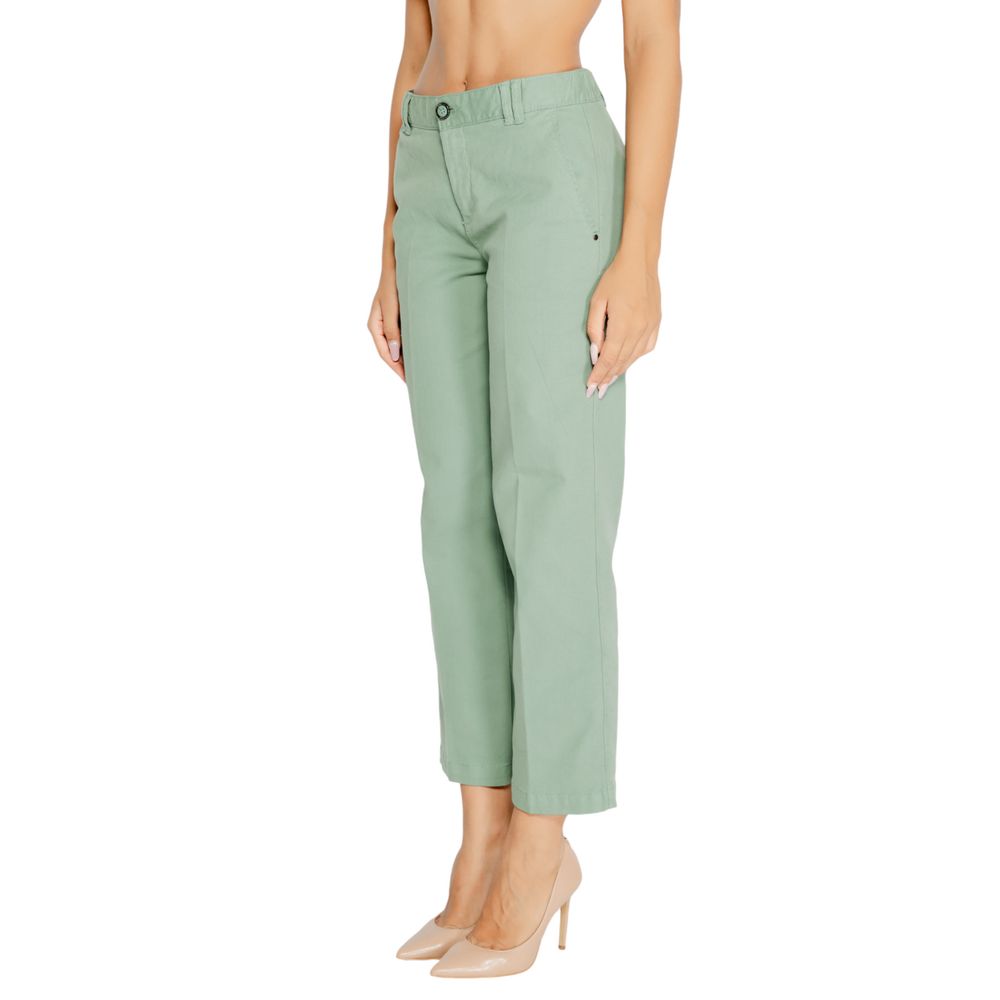 Turquoise Cotton Chino Pants - ventzia