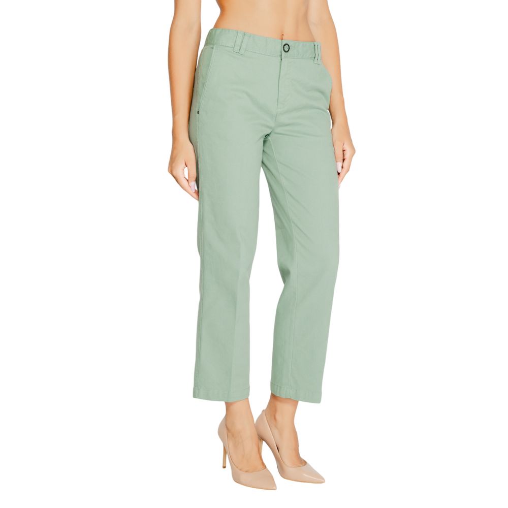 Turquoise Cotton Chino Pants - ventzia