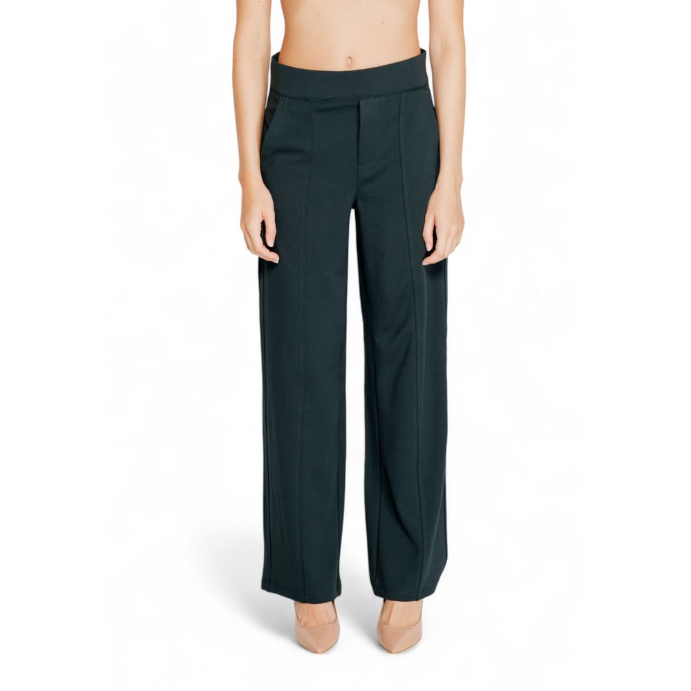 Green Viscose Flared Pants - ventzia