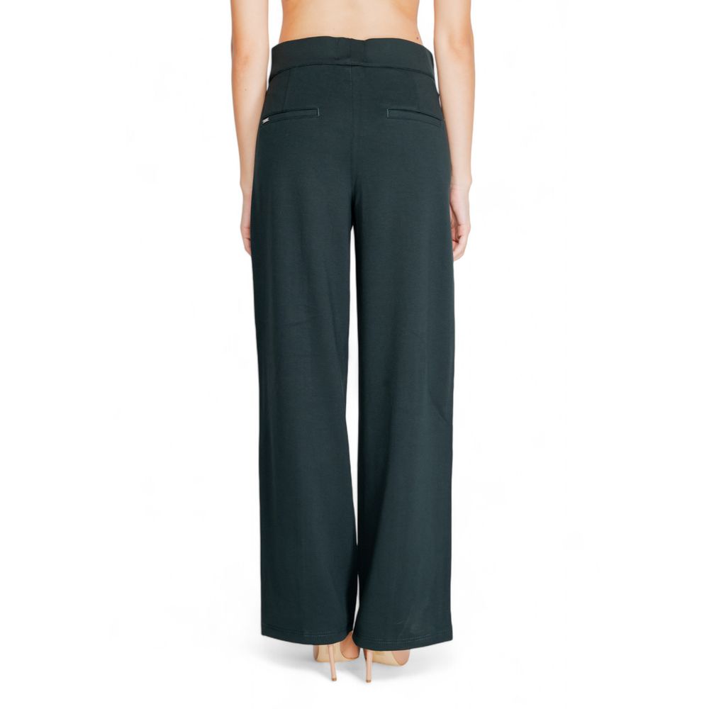 Green Viscose Flared Pants - ventzia