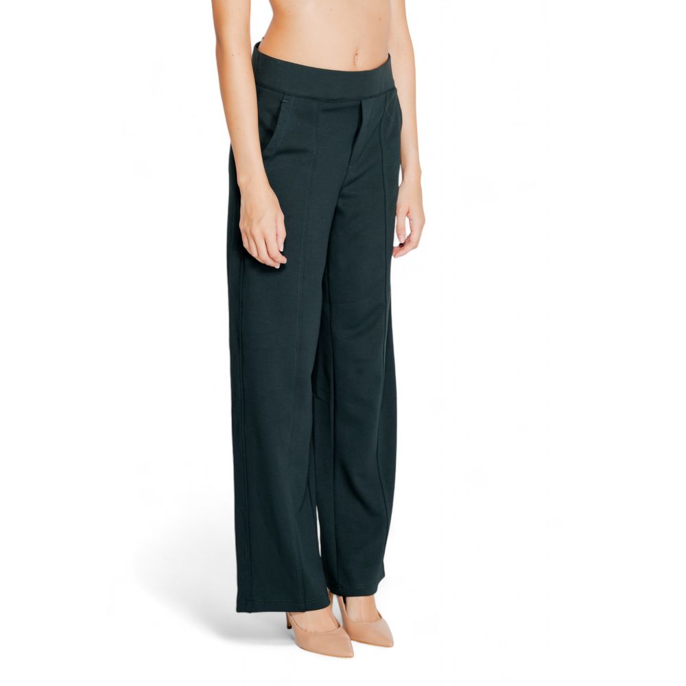 Green Viscose Flared Pants - ventzia