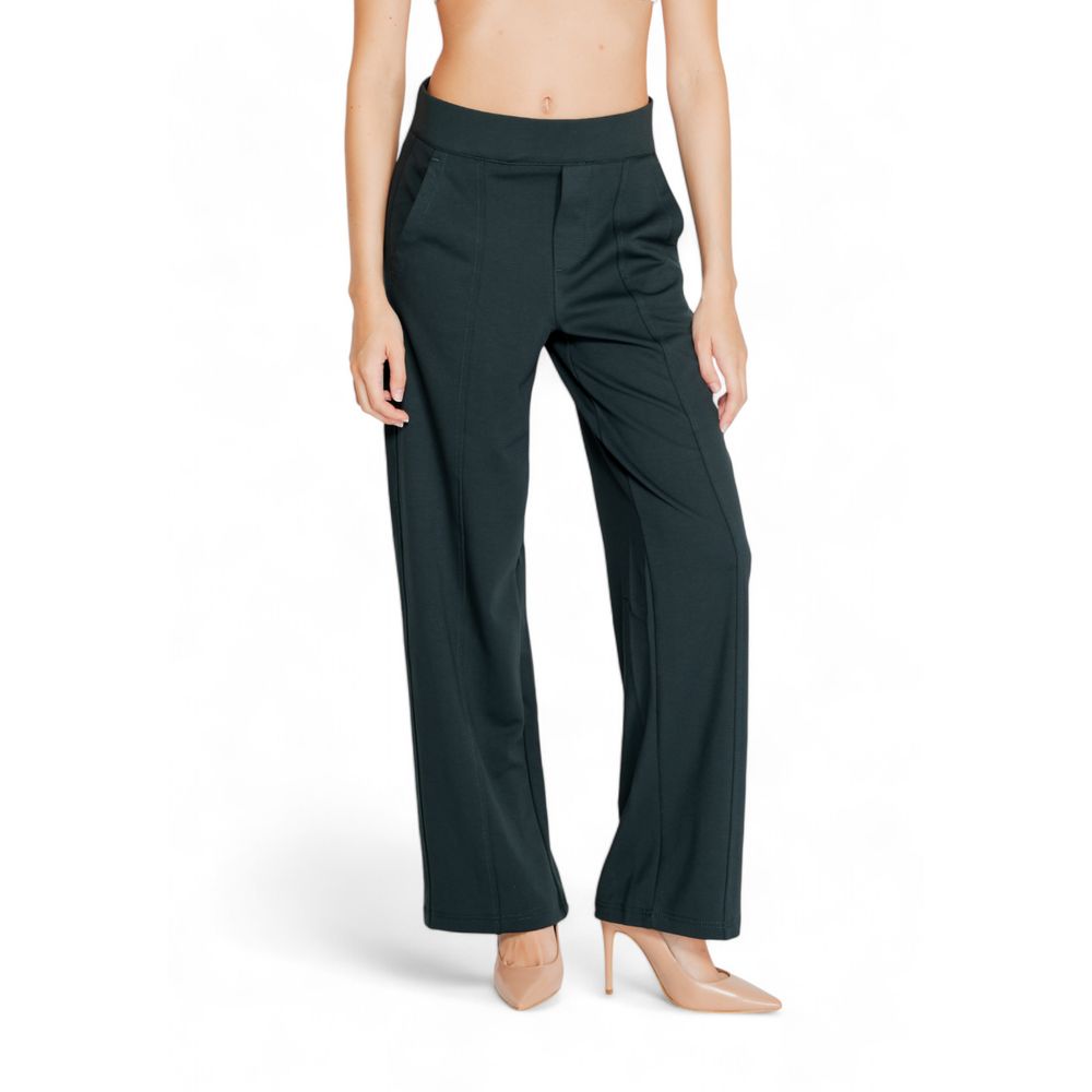Green Viscose Flared Pants - ventzia