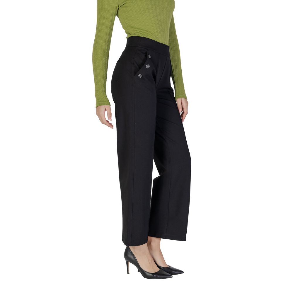Black Viscose Casual Pants - ventzia