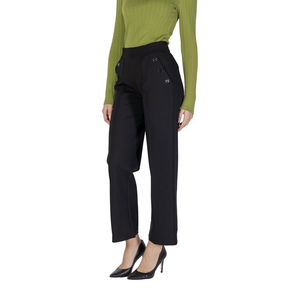 Black Viscose Casual Pants - ventzia