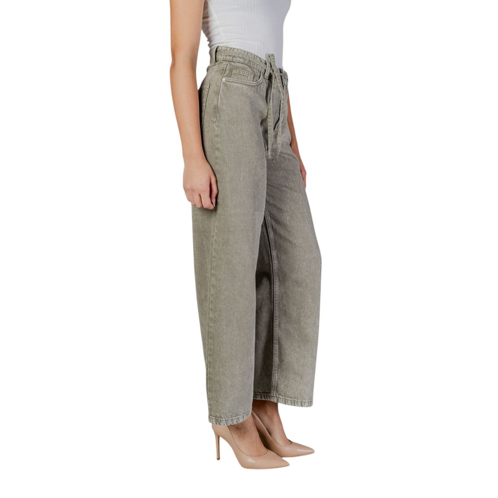 Green Cotton Bootcut Jean - ventzia