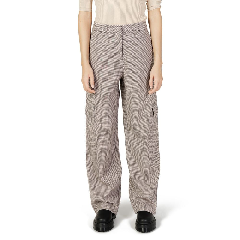 Beige Polyester Pant - ventzia