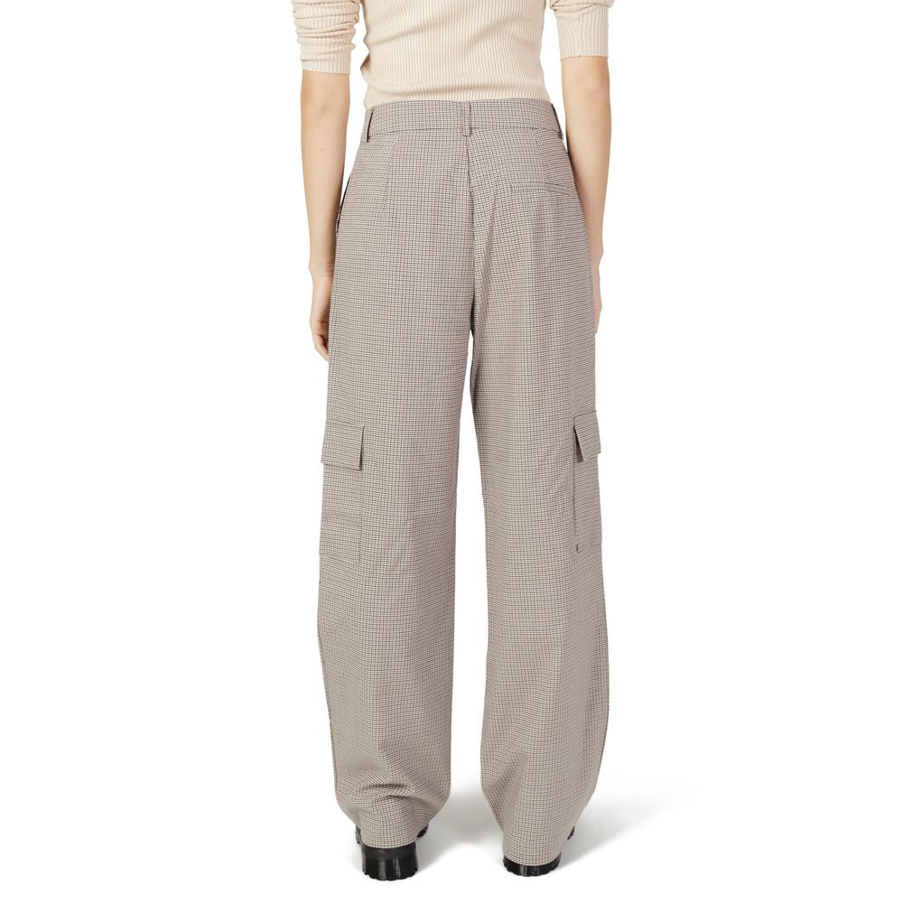 Beige Polyester Pant - ventzia