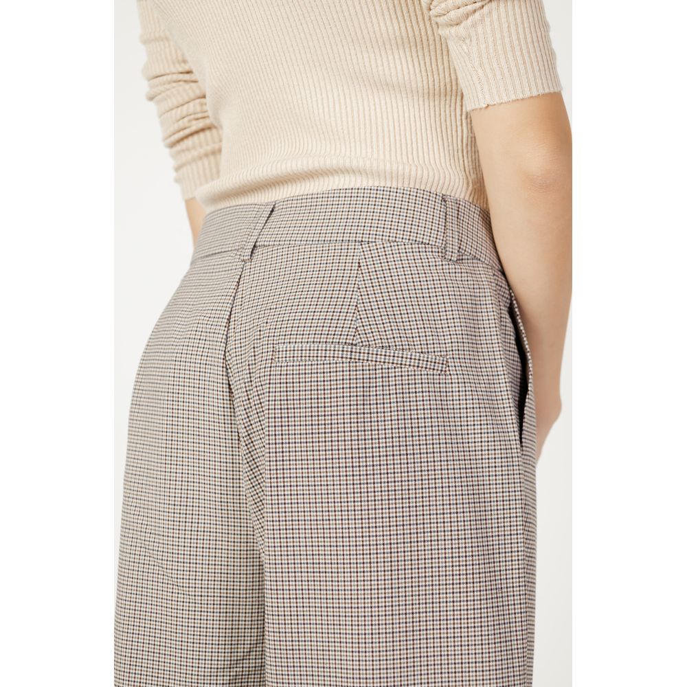 Beige Polyester Pant - ventzia