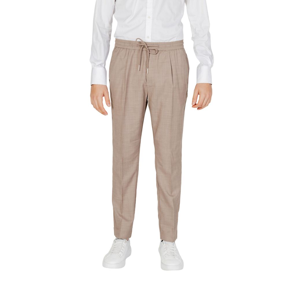 Beige Polyester Pant - ventzia