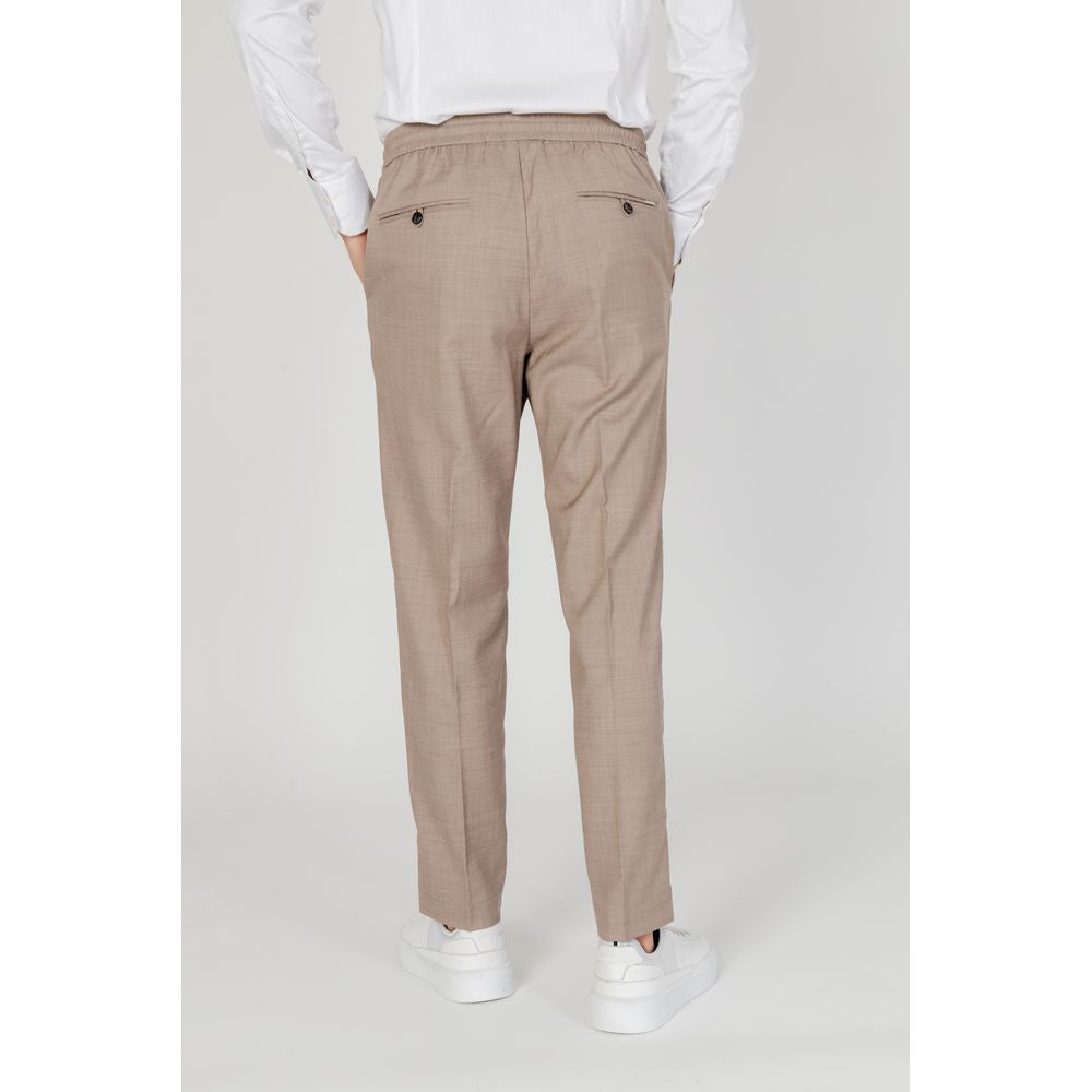 Beige Polyester Pant - ventzia