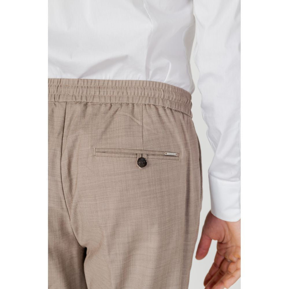 Beige Polyester Pant - ventzia