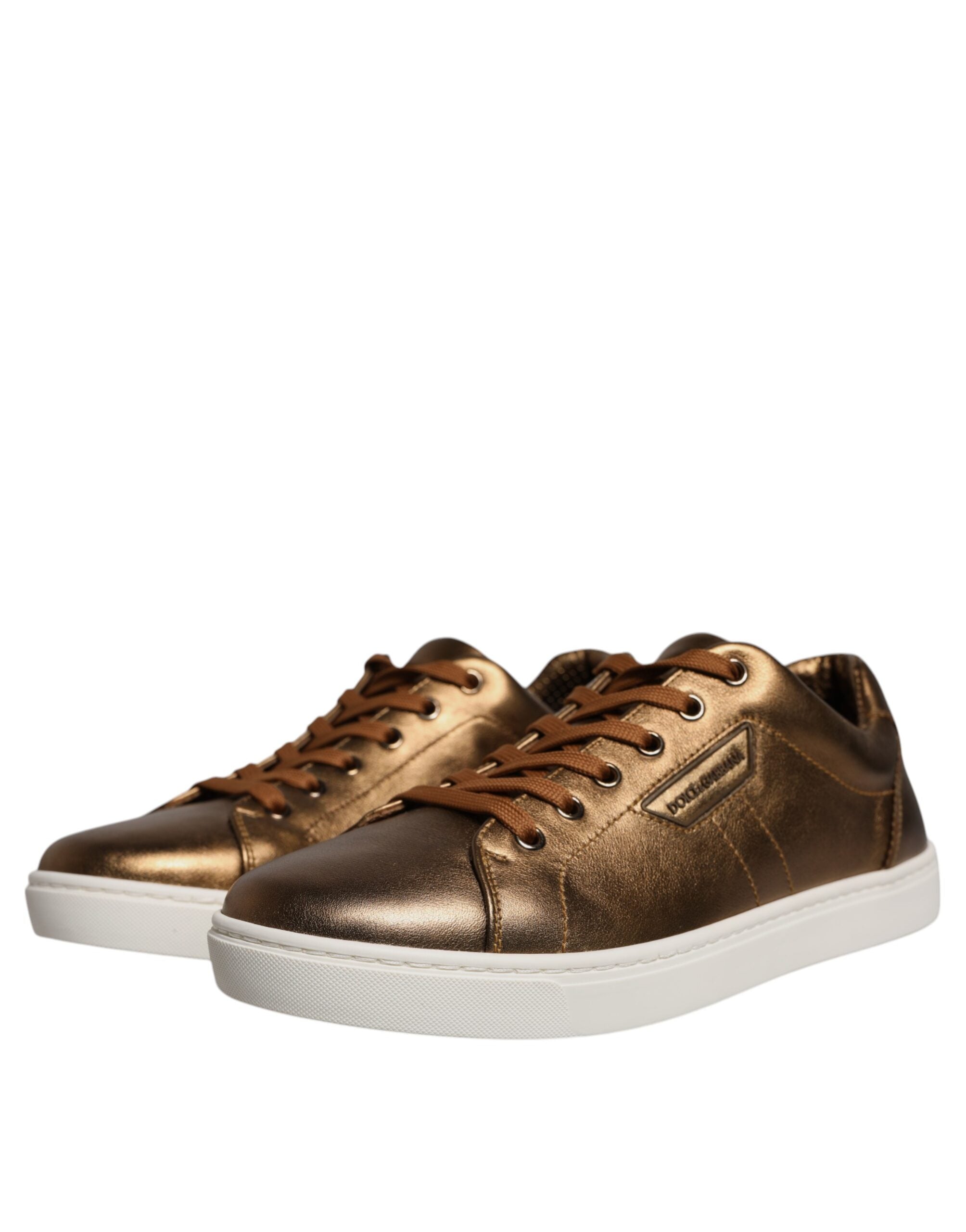 Gold Leather Logo London Men Sneaker Shoes - ventzia