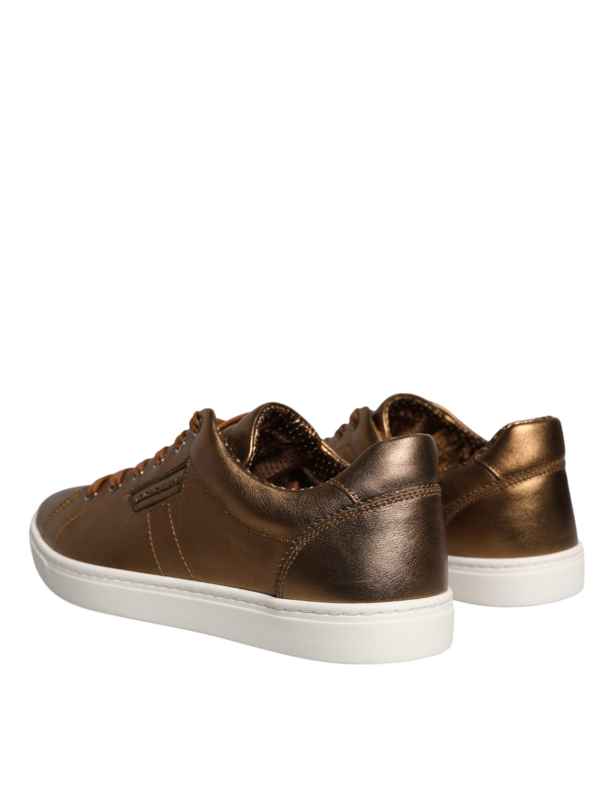 Gold Leather Logo London Men Sneaker Shoes - ventzia