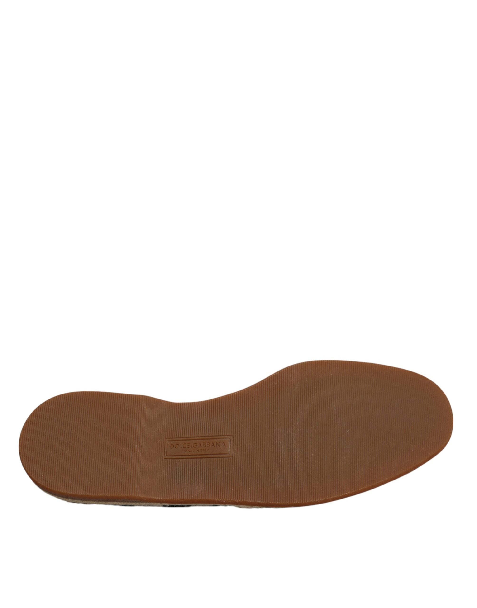 Black White Stripes Slip On Espadrille Shoes - ventzia