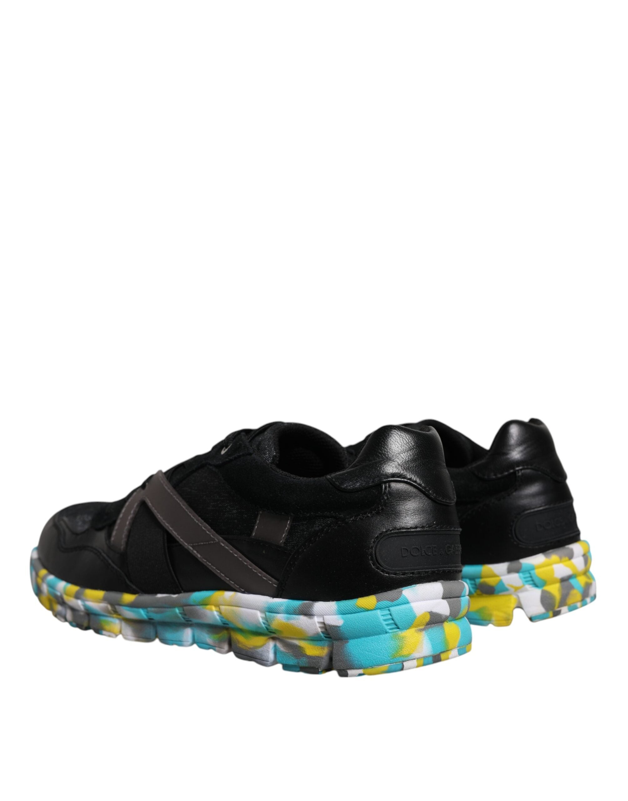 Black Polyester Low Top Men Sneakers Shoes - ventzia