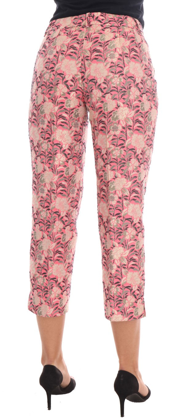 Elegant Floral Brocade Pants - ventzia