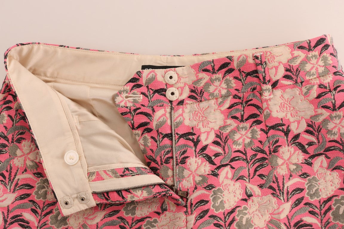 Elegant Floral Brocade Pants - ventzia