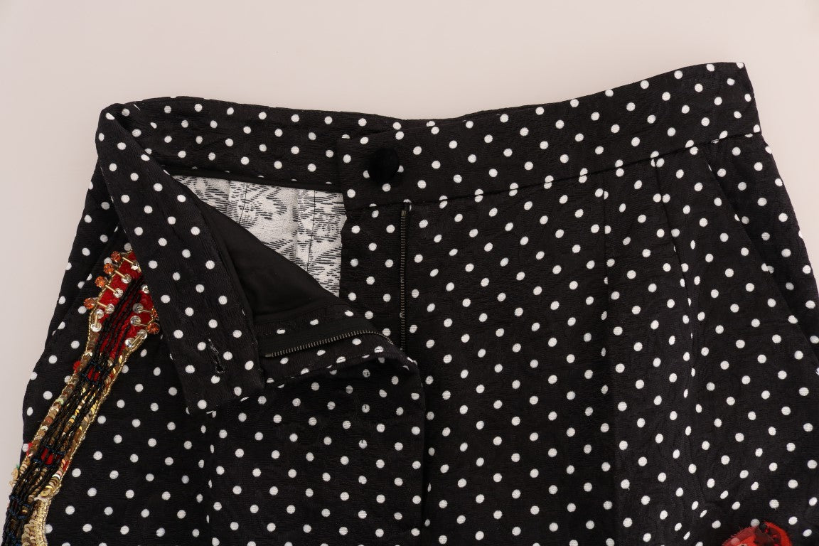 Elegant Polka Dot Embellished Trousers - ventzia