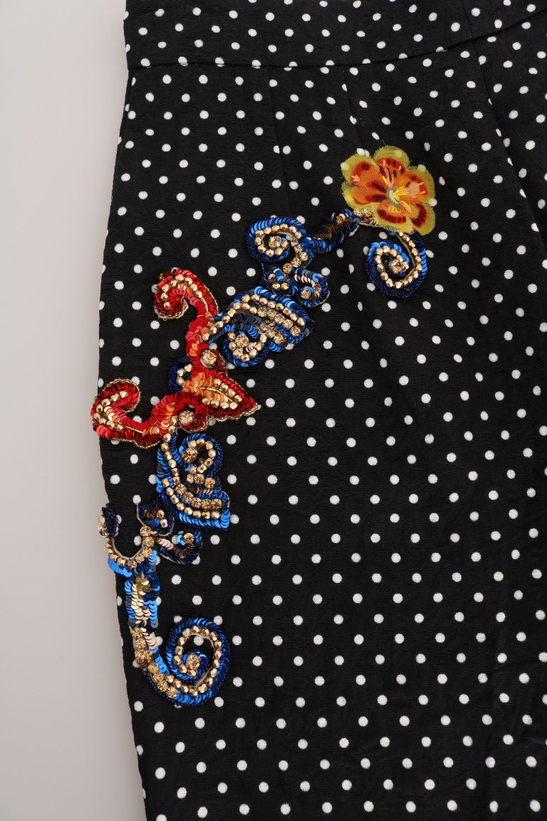 Elegant Polka Dot Embellished Trousers - ventzia