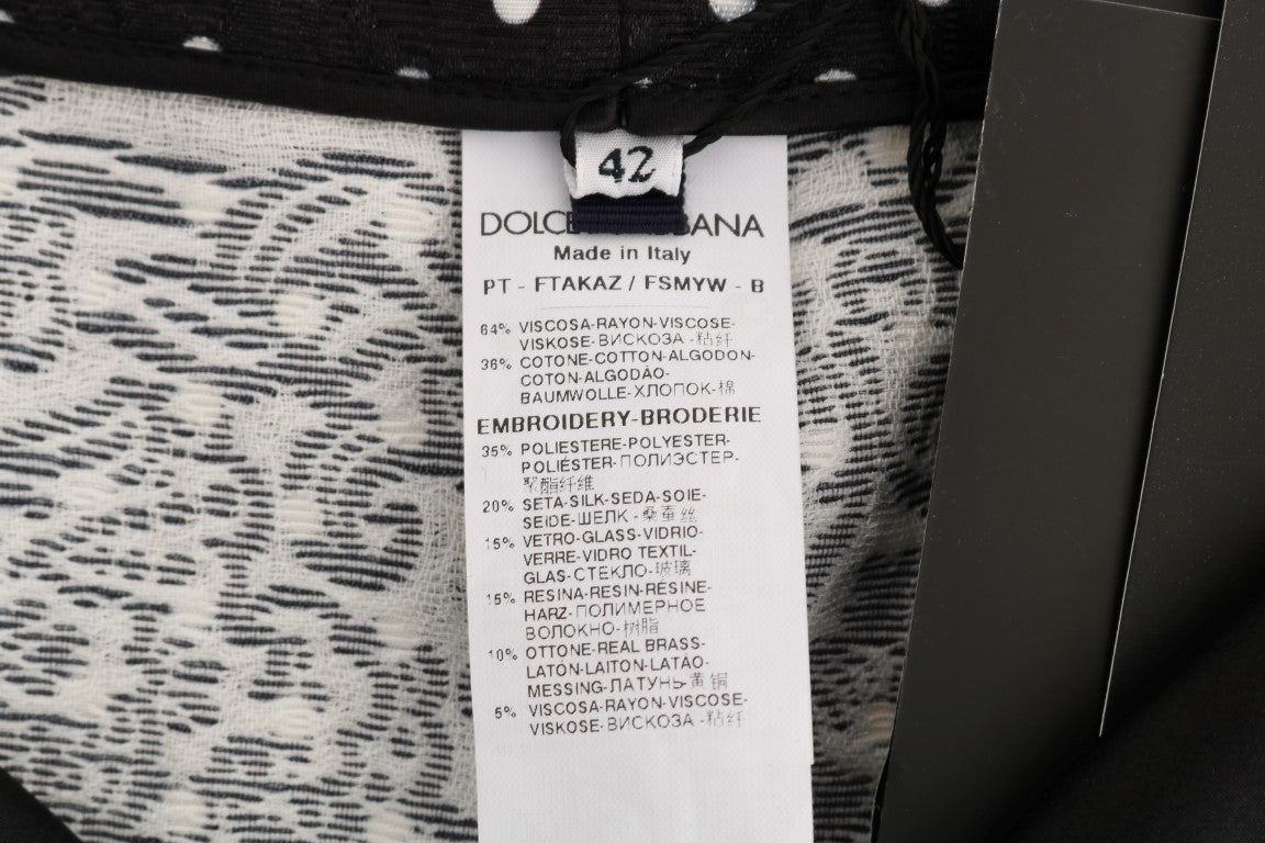 Elegant Polka Dot Embellished Trousers - ventzia