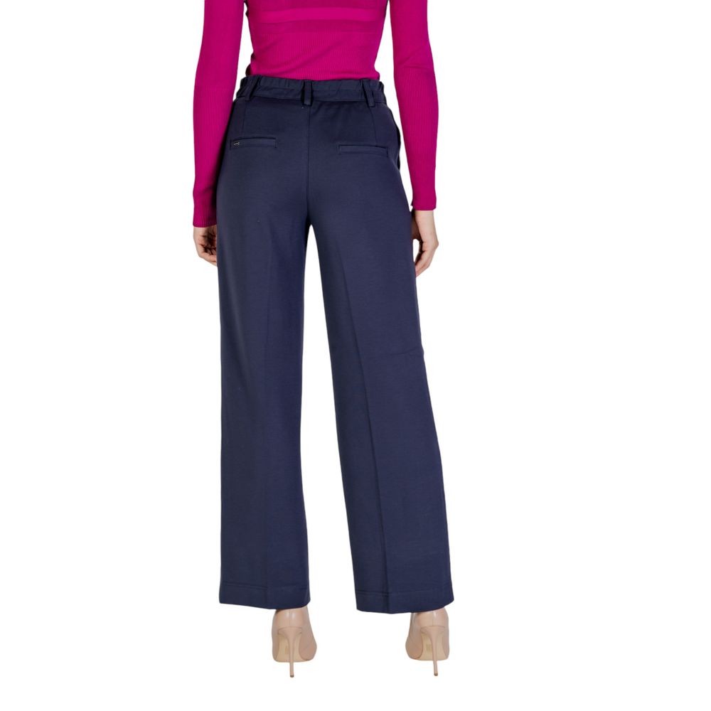 Blue Viscose Casual Pants - ventzia