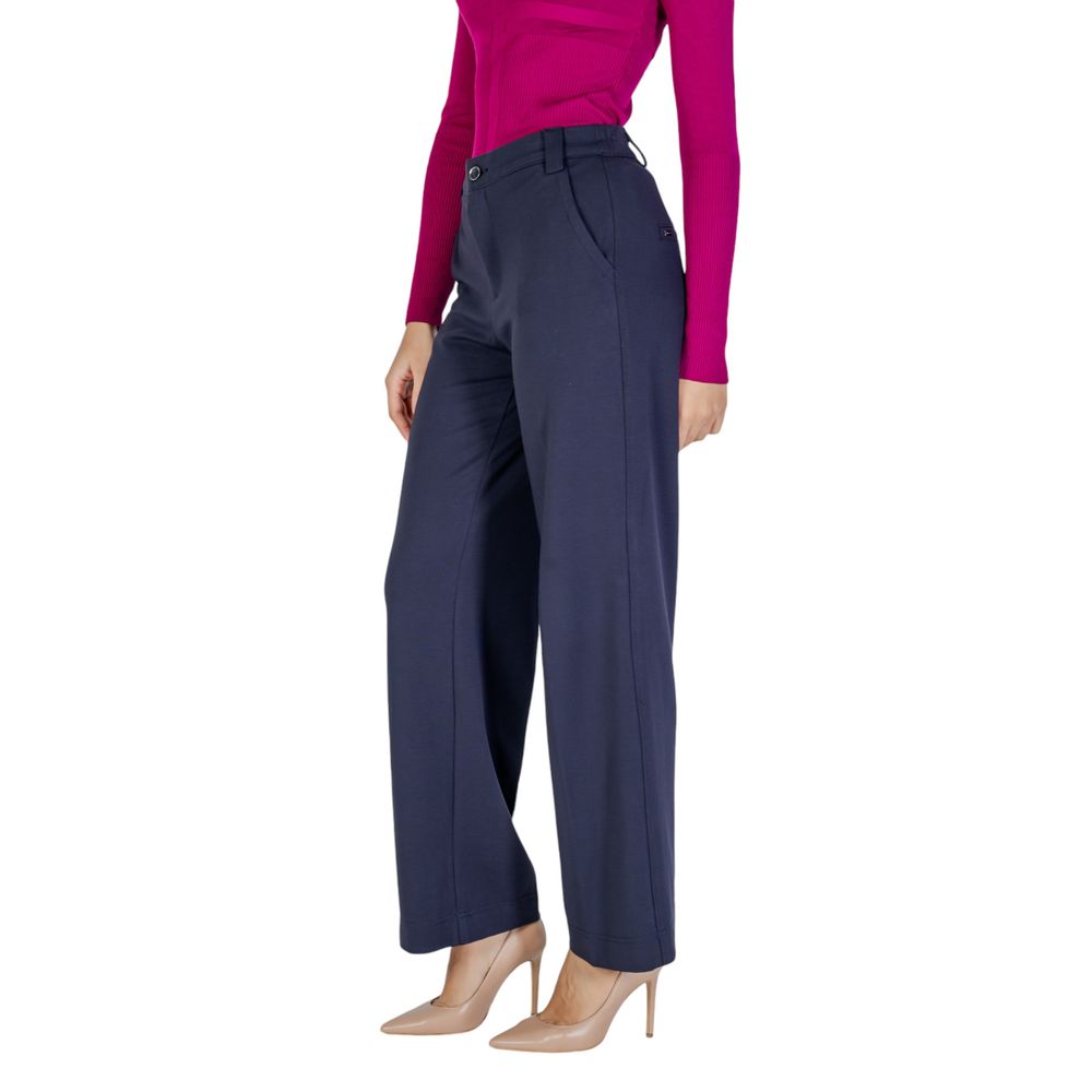 Blue Viscose Casual Pants - ventzia