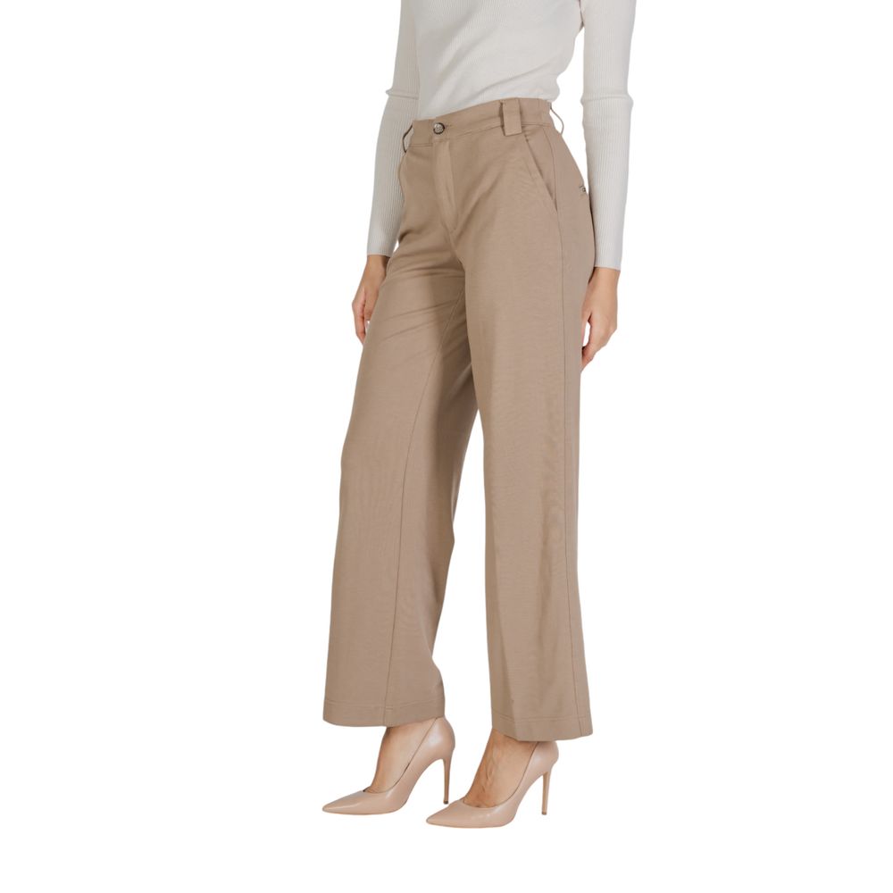 Beige Viscose Casual Pants - ventzia