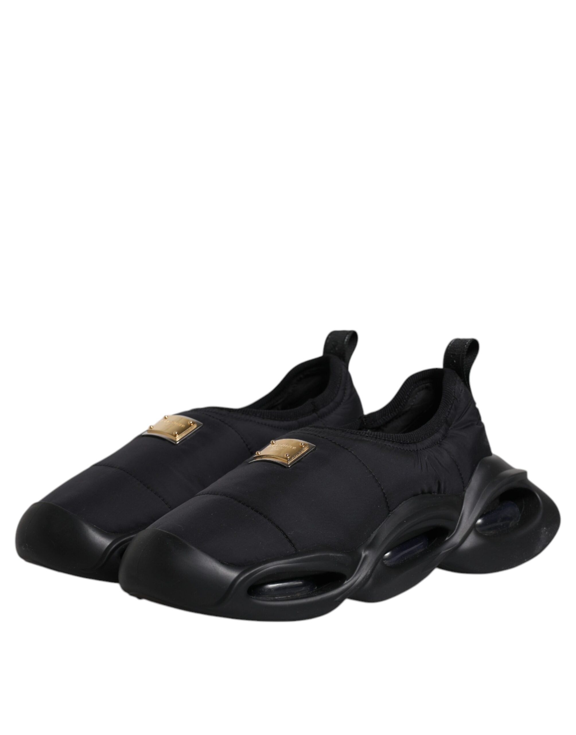 Black Slip On Wave Low Top Men Sneakers Shoes - ventzia
