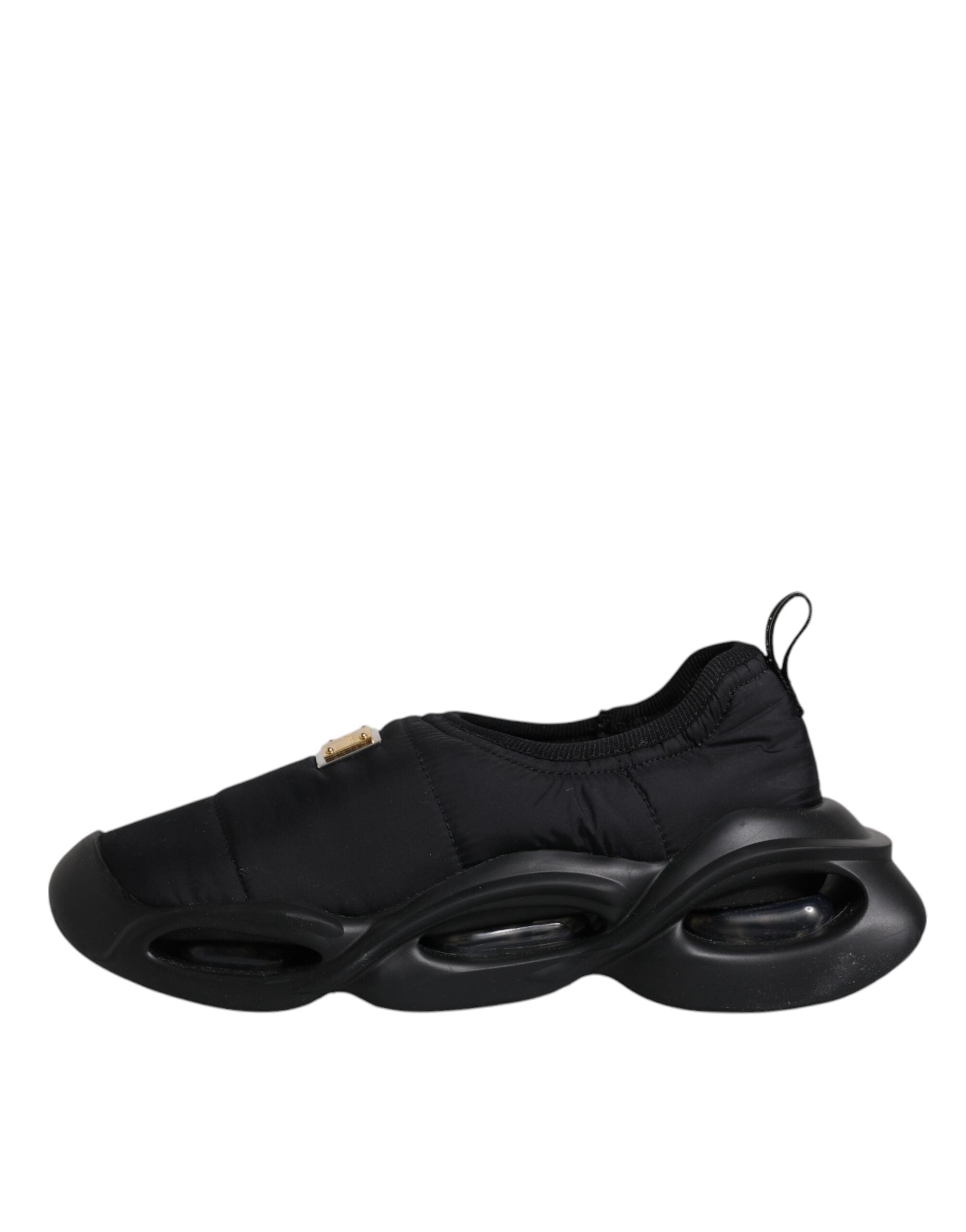 Black Slip On Wave Low Top Men Sneakers Shoes - ventzia