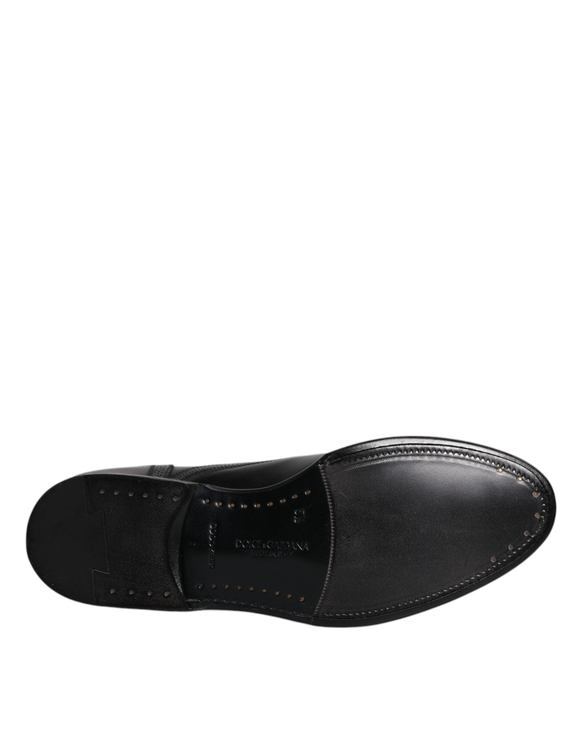 Black Leather Derby Wingtip Formal Shoes - ventzia