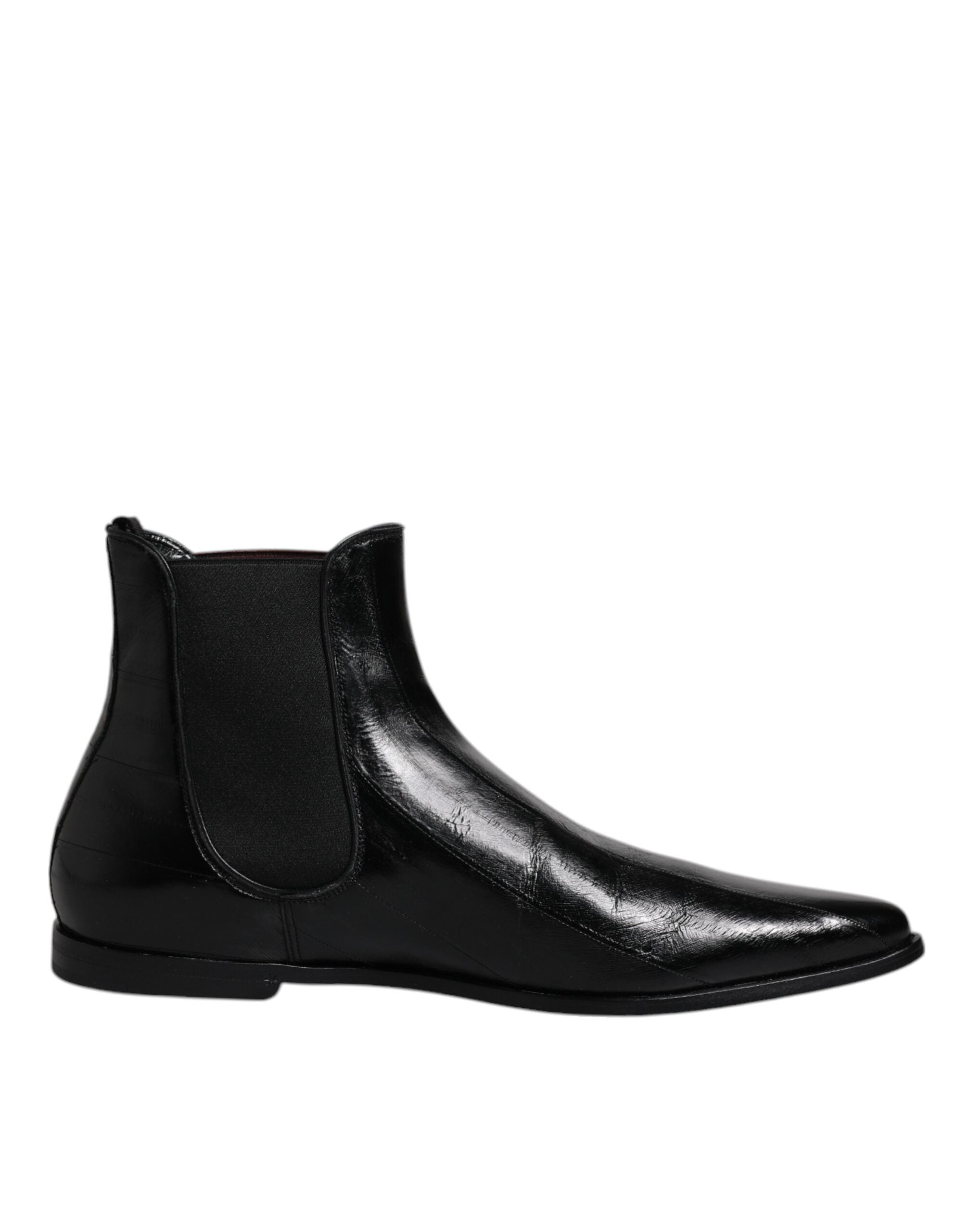 Black Leather Chelsea Men Ankle Boots Shoes - ventzia