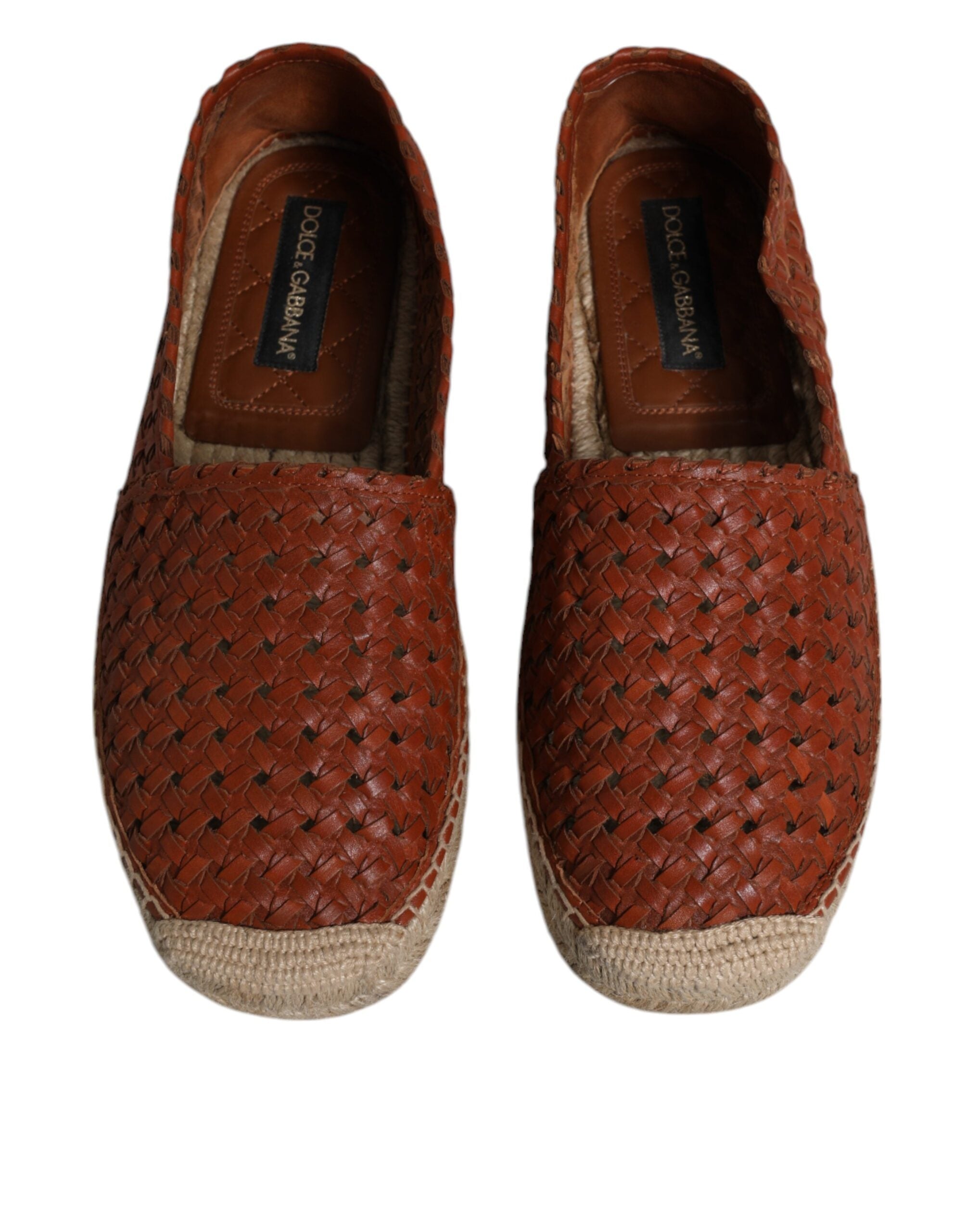 Maroon Woven Leather Men Espadrille Shoes - ventzia
