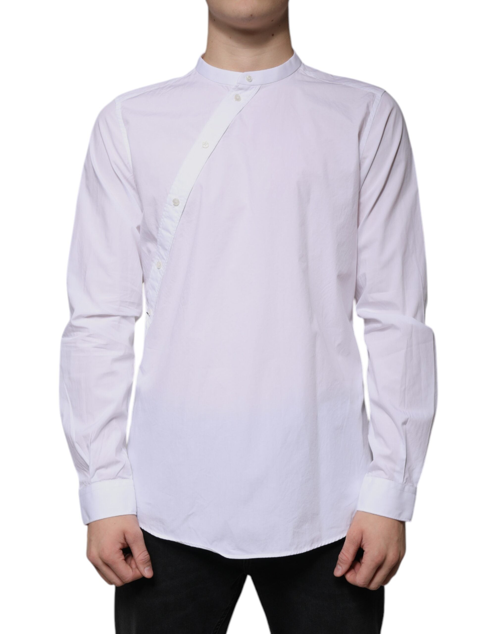 White Cotton Slim Fit MARTINI Dress Shirt - ventzia