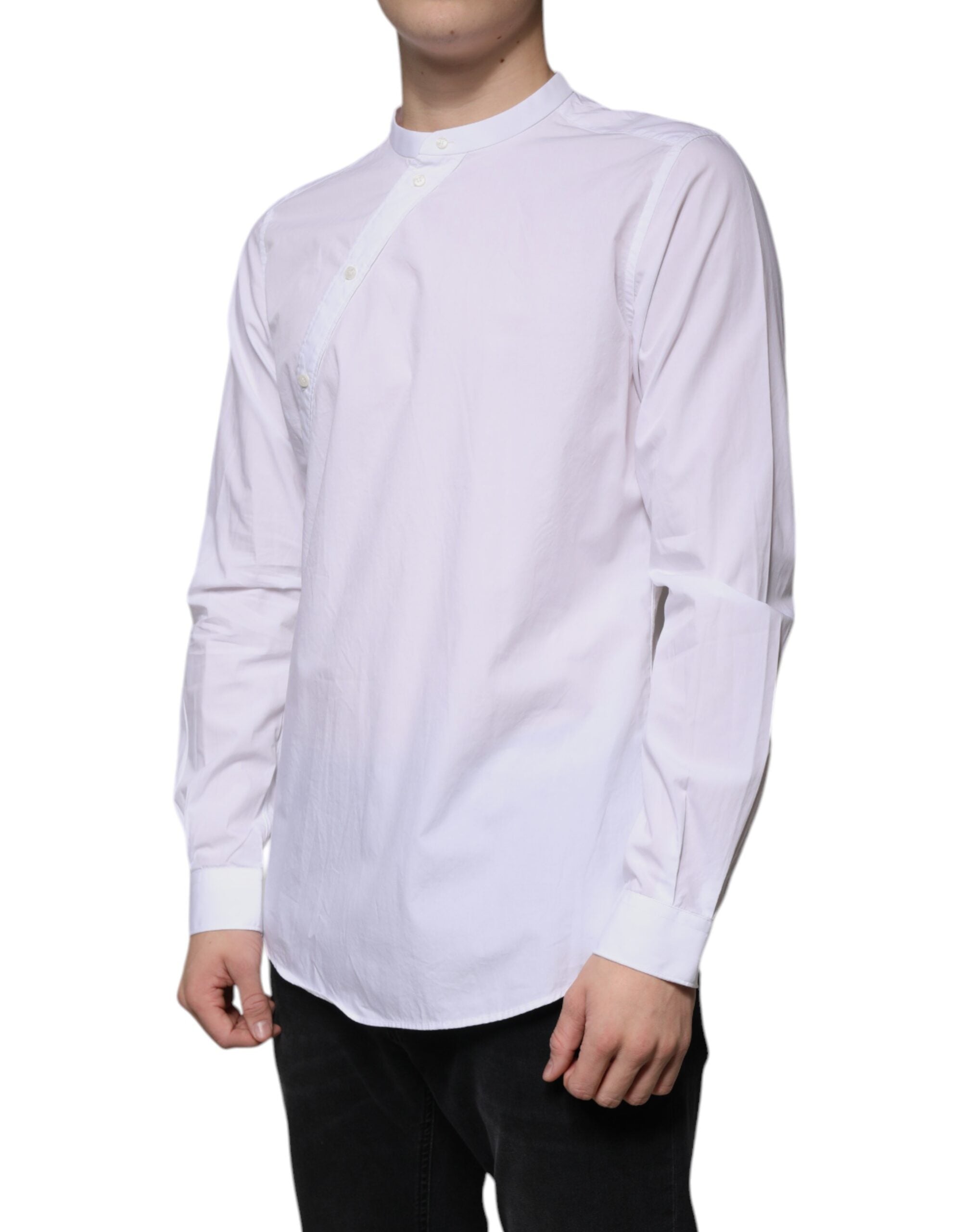 White Cotton Slim Fit MARTINI Dress Shirt - ventzia