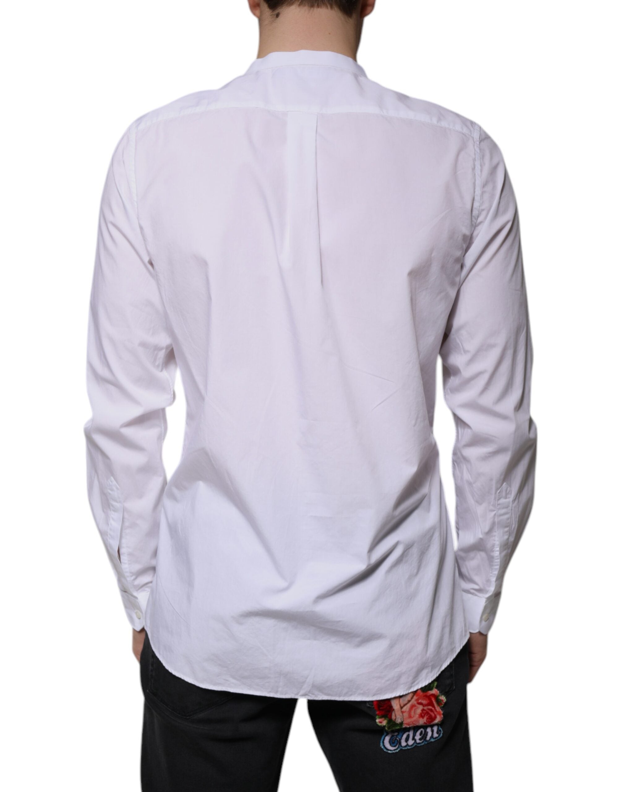 White Cotton Slim Fit MARTINI Dress Shirt - ventzia