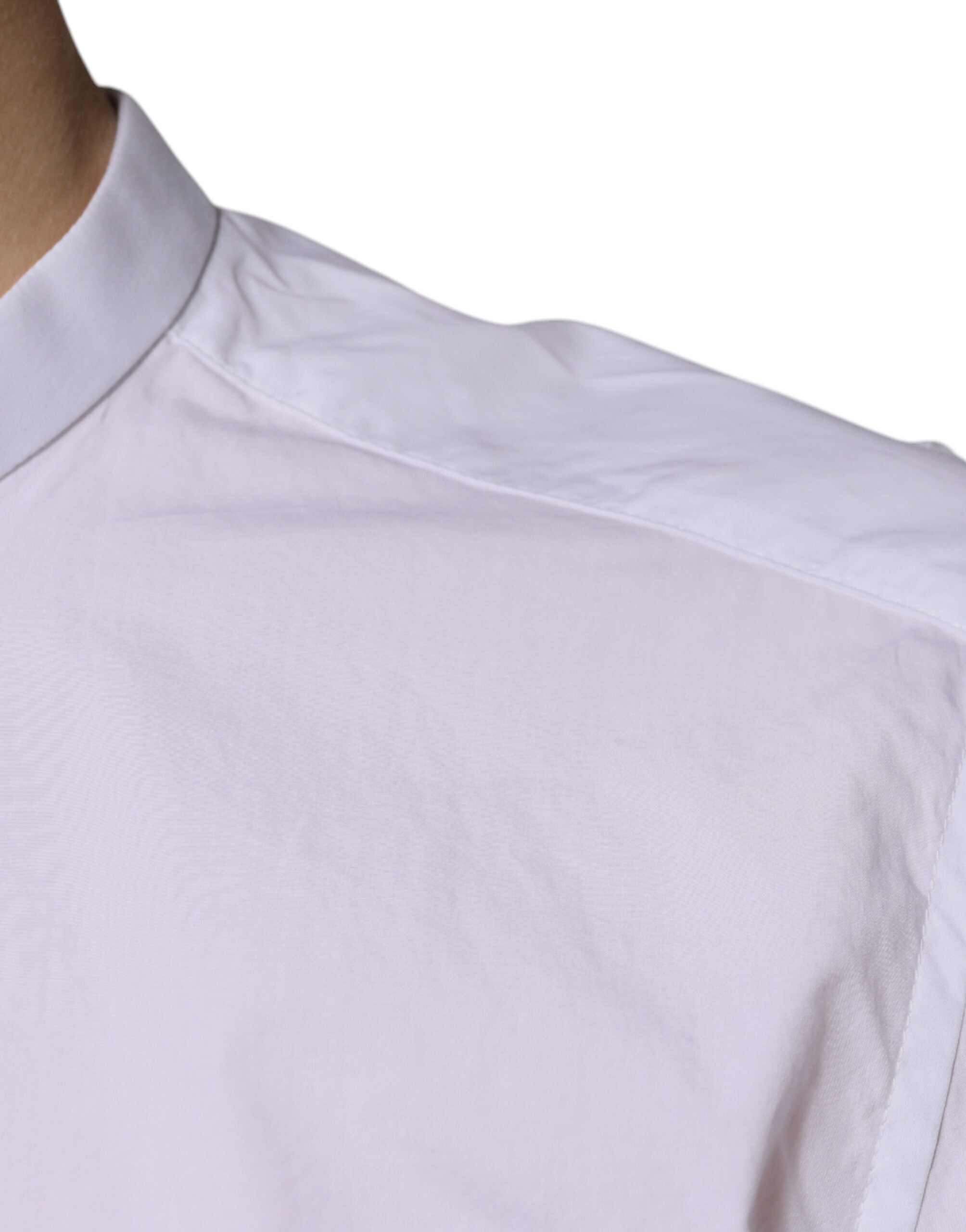 White Cotton Slim Fit MARTINI Dress Shirt - ventzia