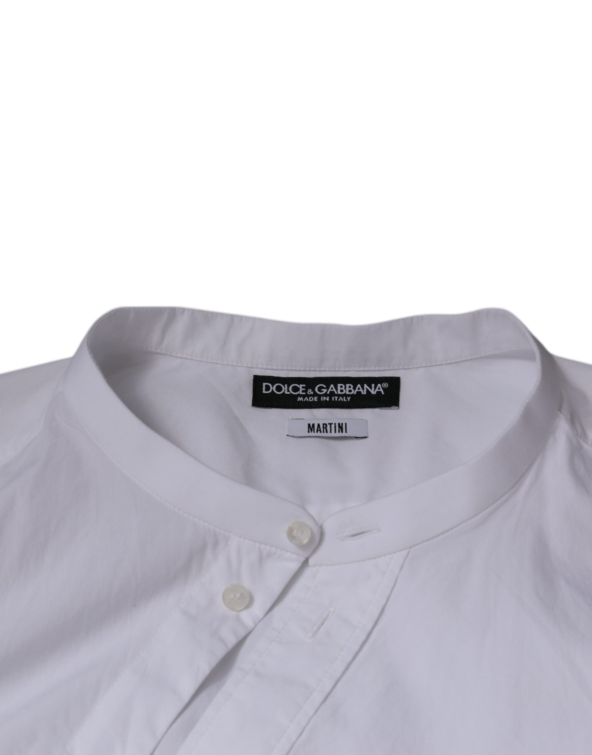 White Cotton Slim Fit MARTINI Dress Shirt - ventzia