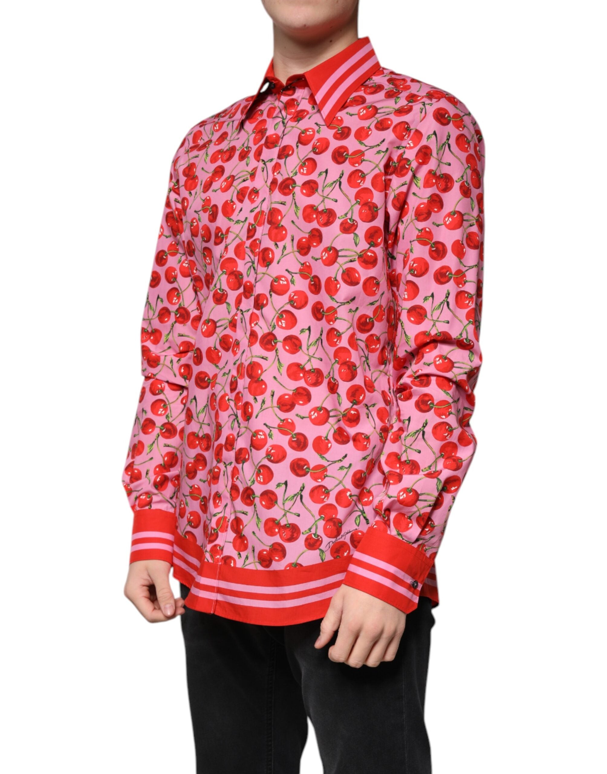 Pink Cherry Cotton Formal MARTINI Dress Shirt - ventzia
