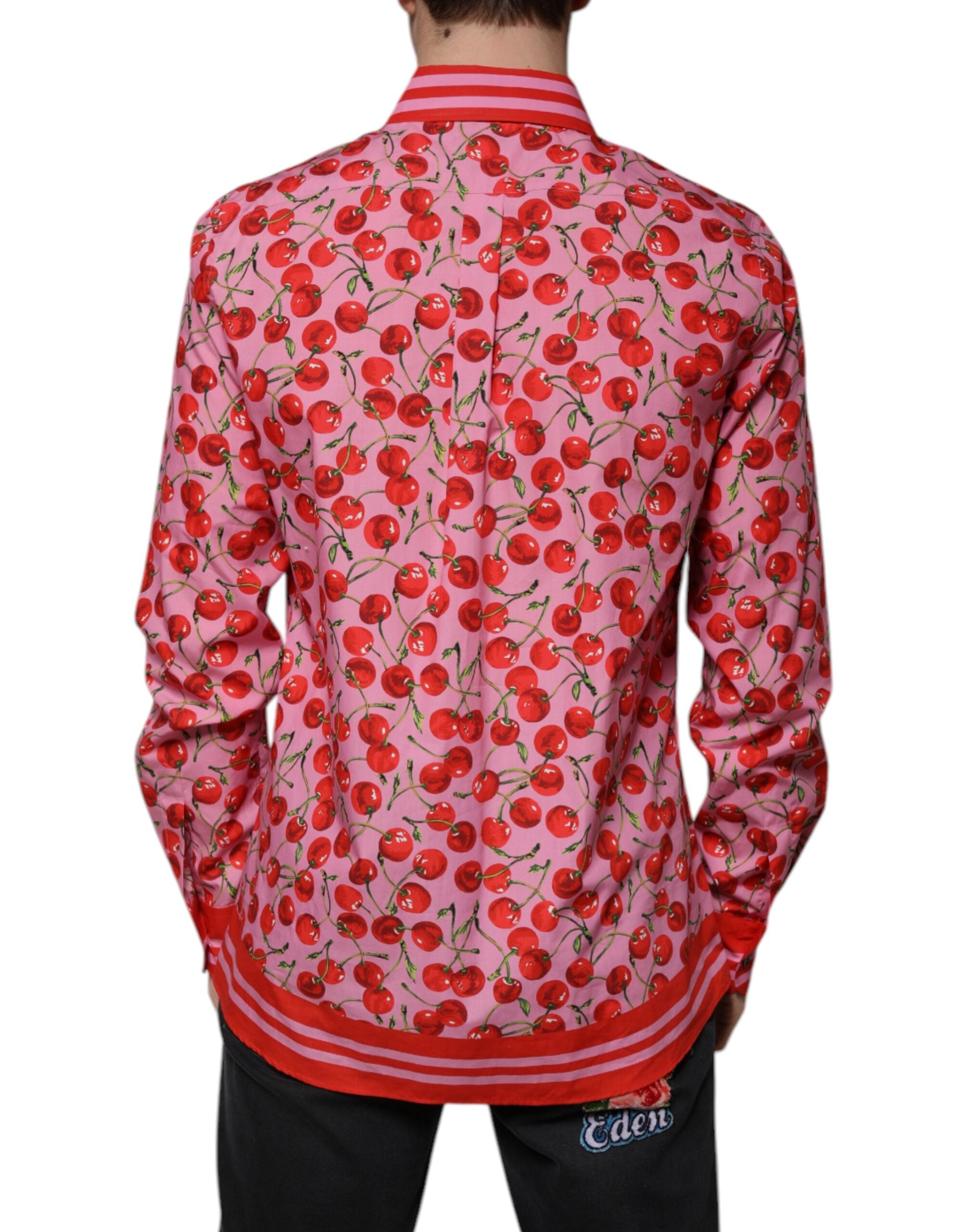 Pink Cherry Cotton Formal MARTINI Dress Shirt - ventzia