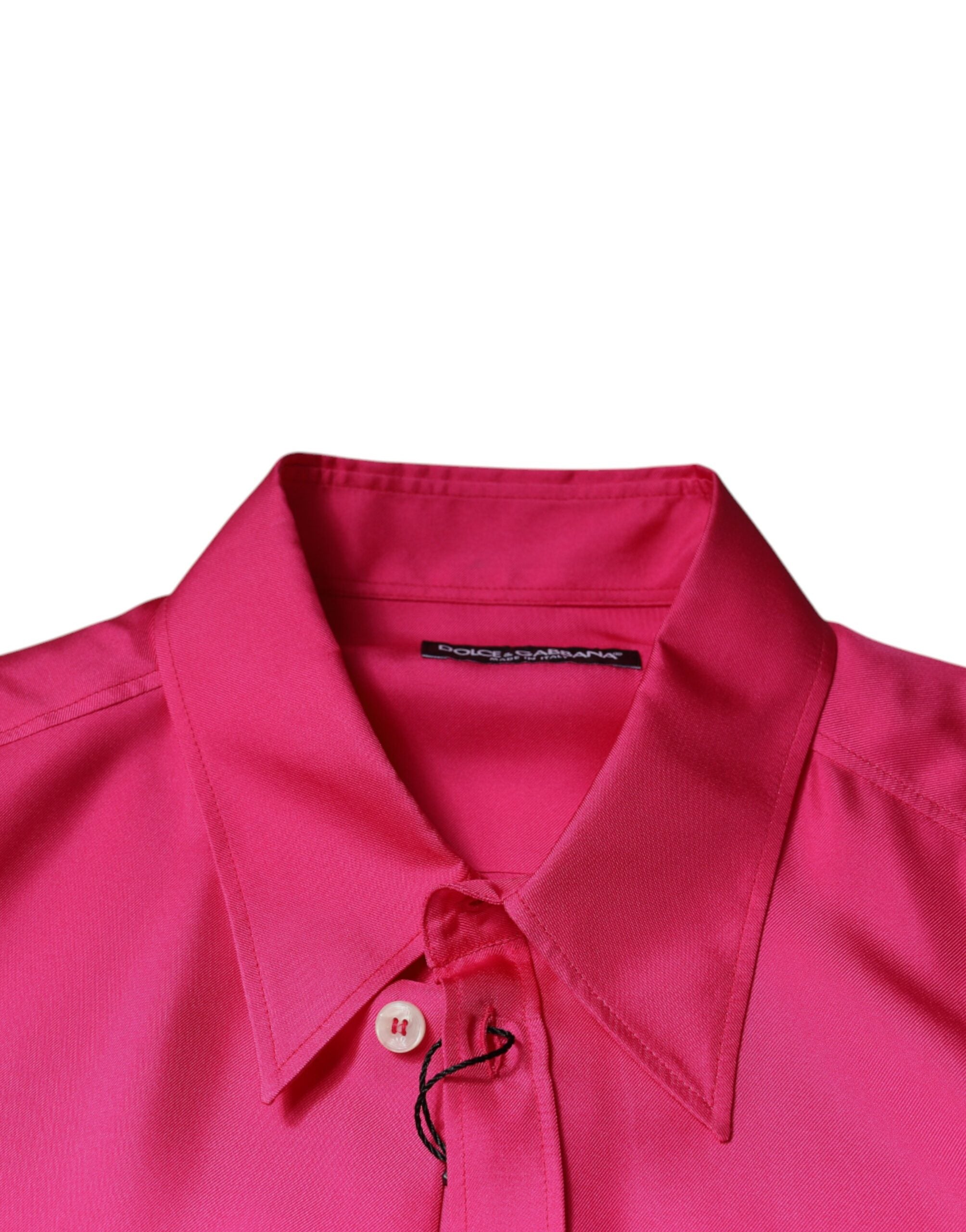 Pink Silk Collared Button Down Men Shirt - ventzia