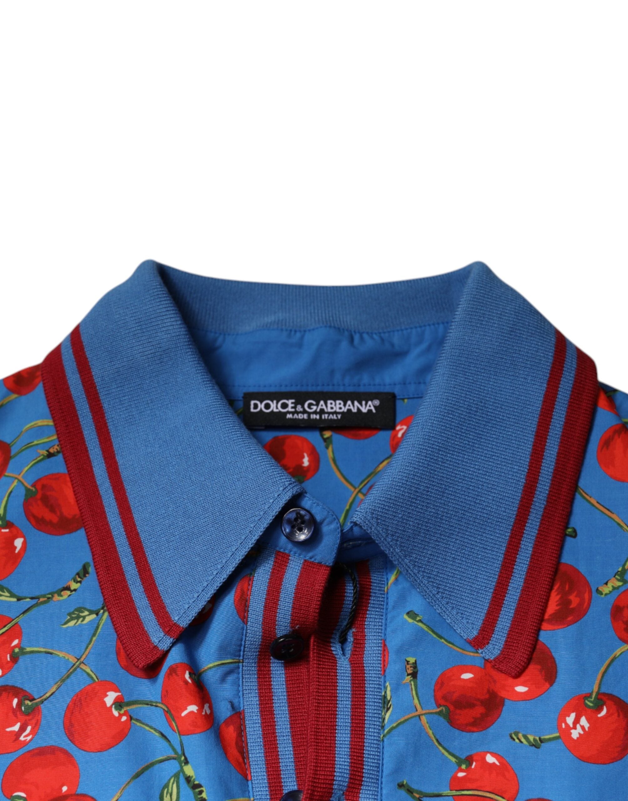 Blue Cherry Cotton Collared Men Polo T-shirt - ventzia