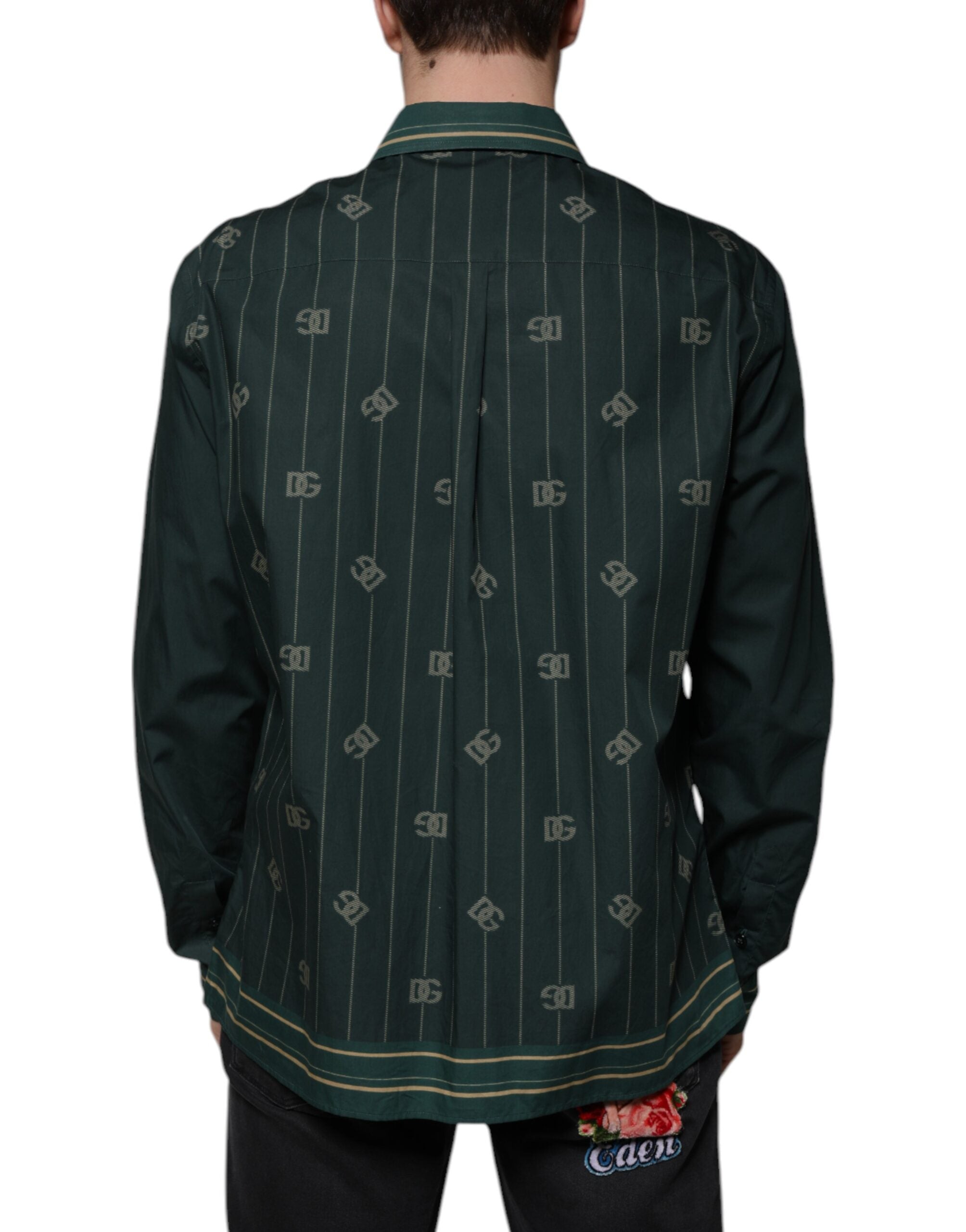 Green Logo Long Sleeve MARTINI Casual Shirt - ventzia