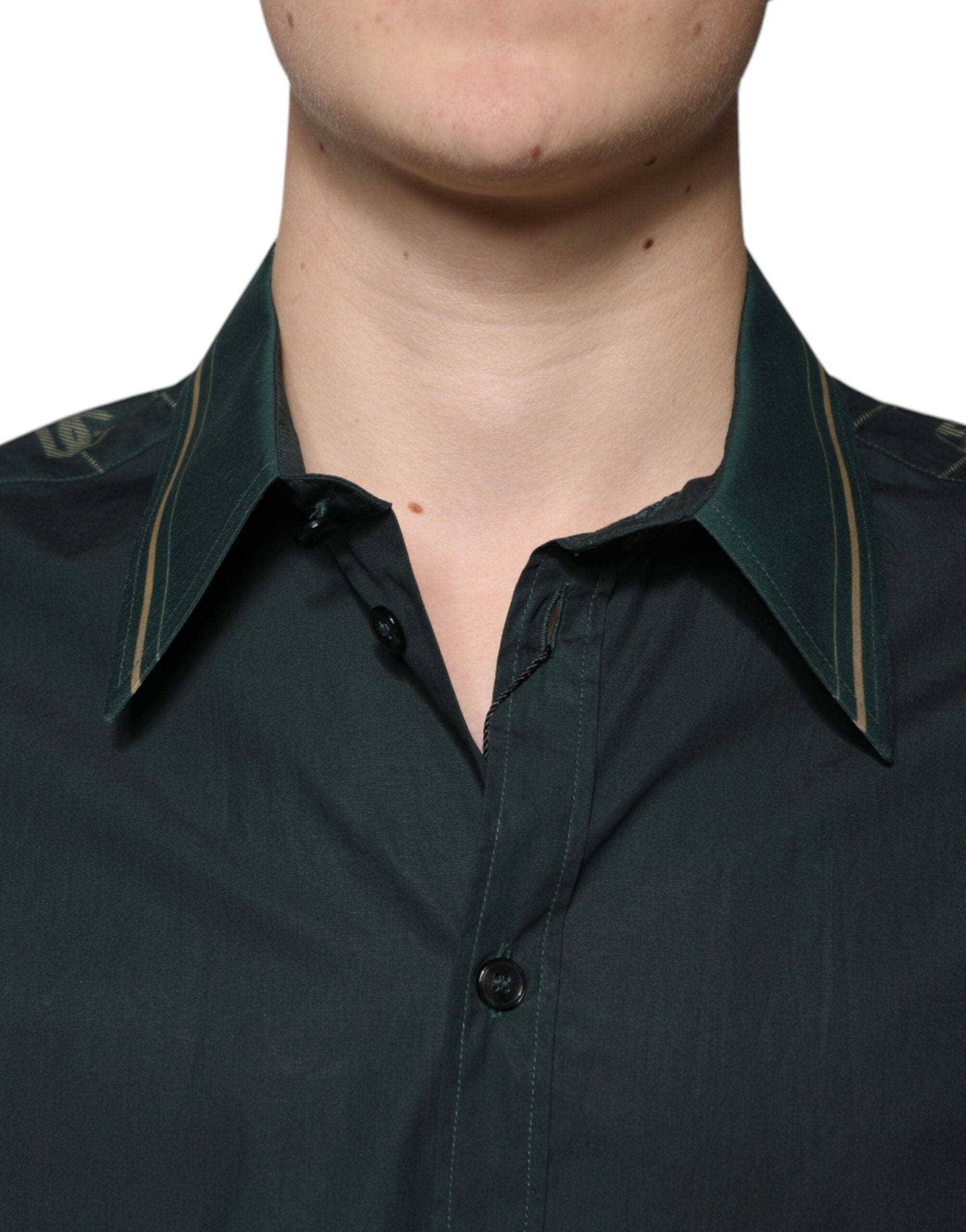 Green Logo Long Sleeve MARTINI Casual Shirt - ventzia