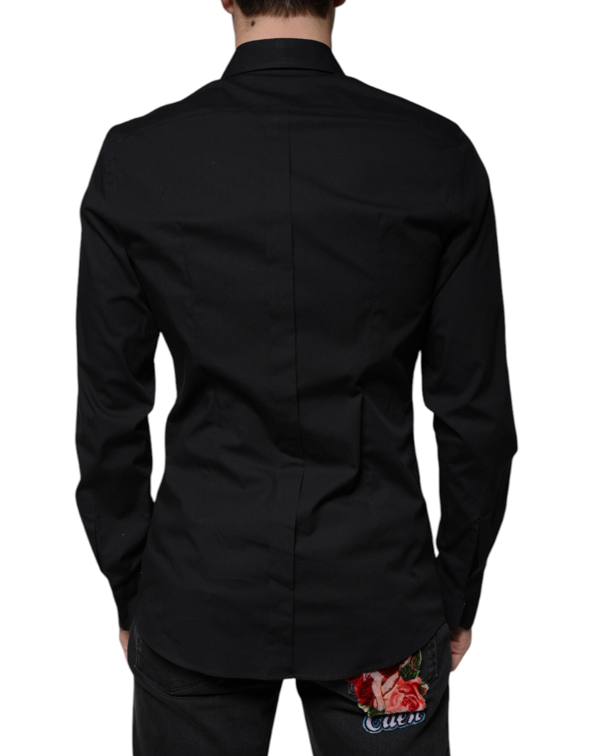 Black Eye Patch Long Sleeve GOLD Dress Shirt - ventzia