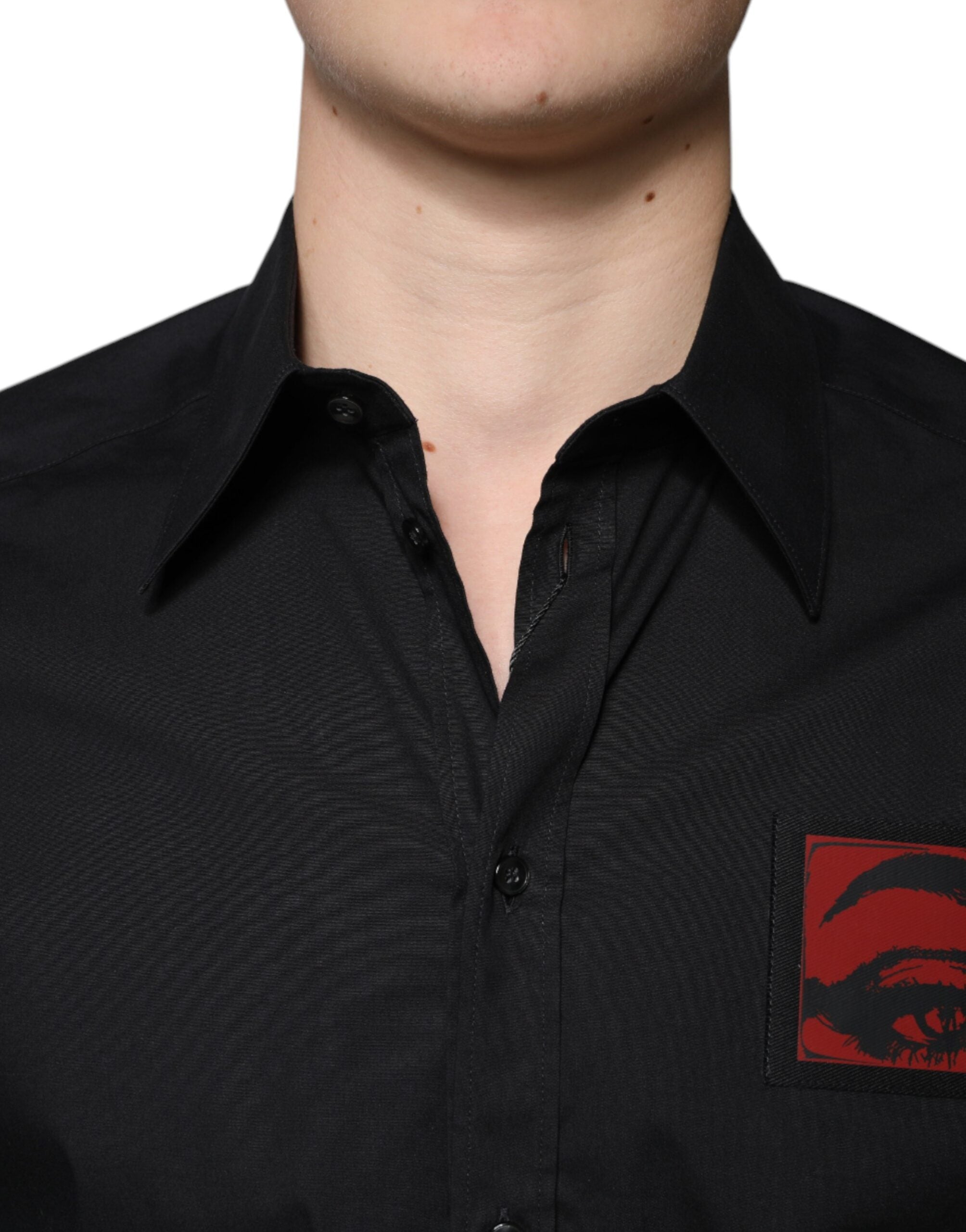 Black Eye Patch Long Sleeve GOLD Dress Shirt - ventzia