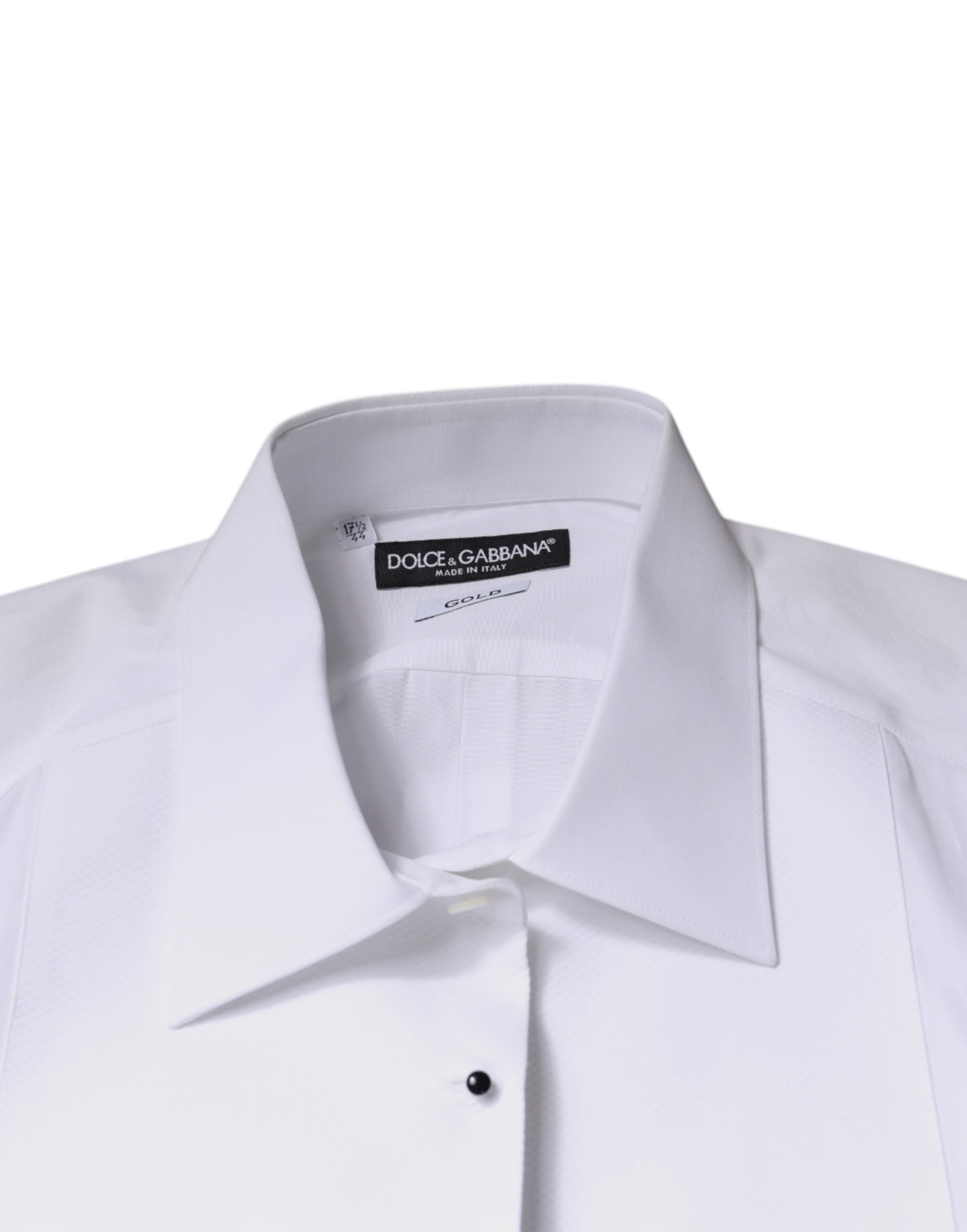 White Bib Cotton Poplin GOLD Formal Shirt - ventzia
