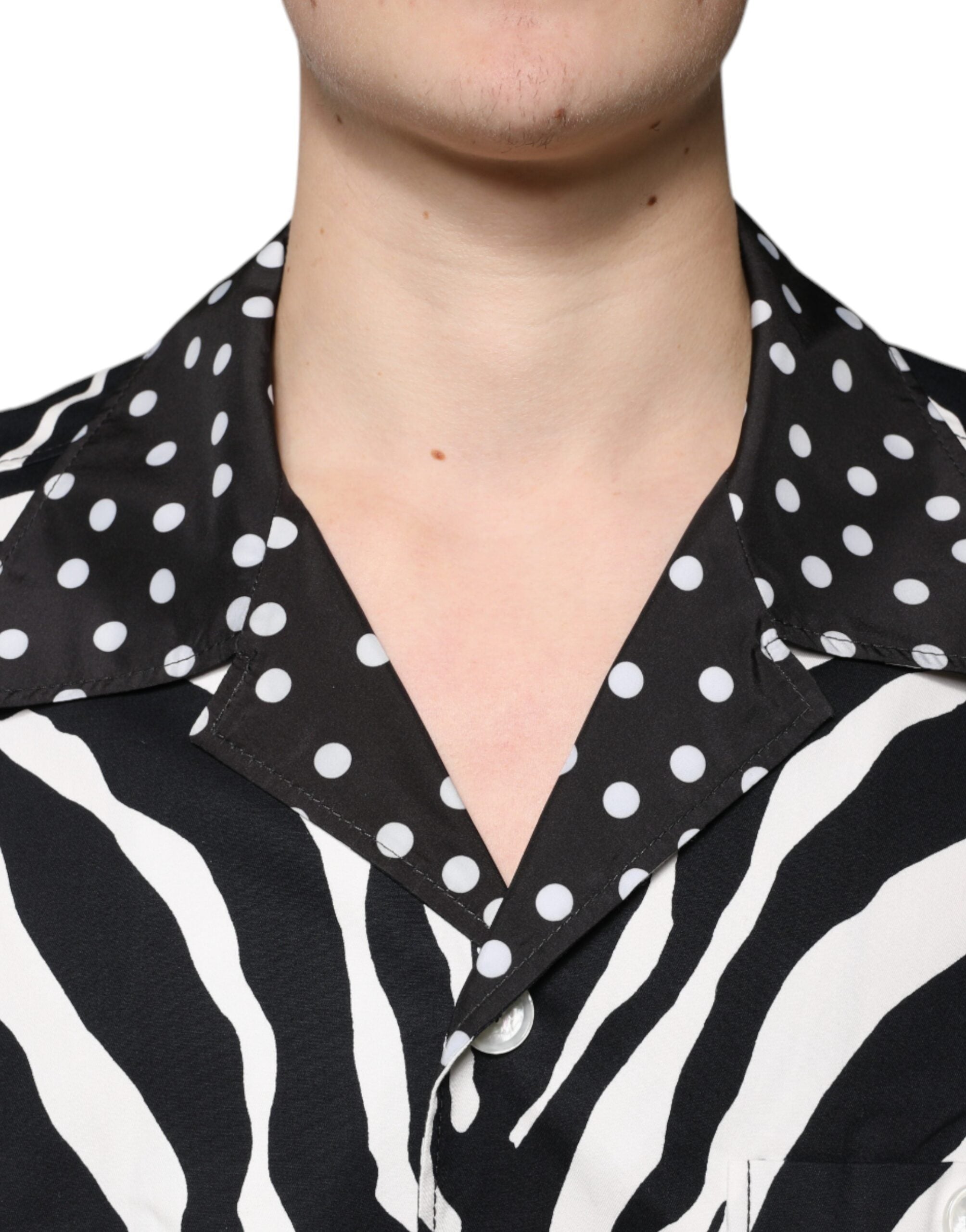 Black White Zebra Button Down Oversize Shirt - ventzia