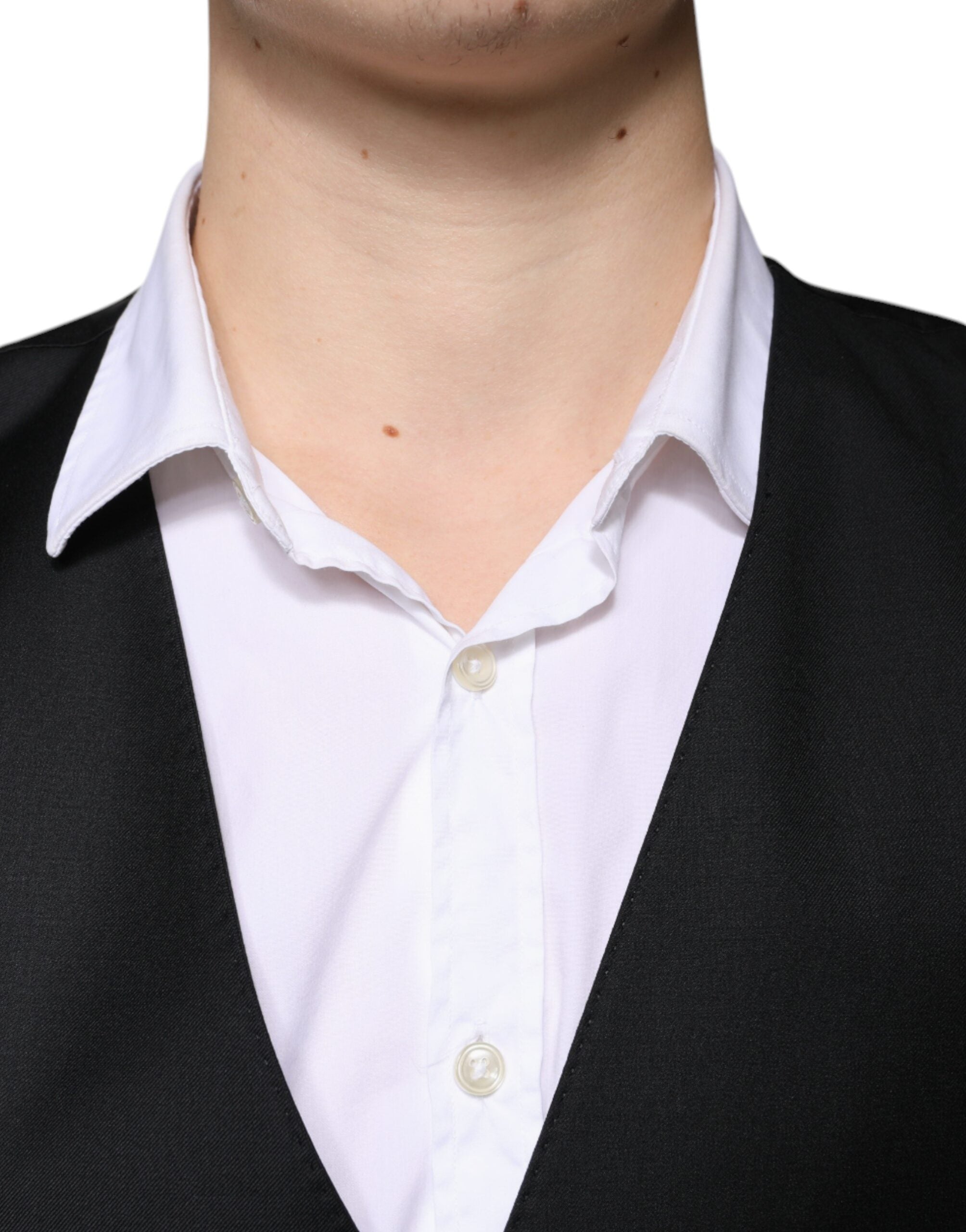 Black Wool Formal Dress Men Waistcoat Vest - ventzia