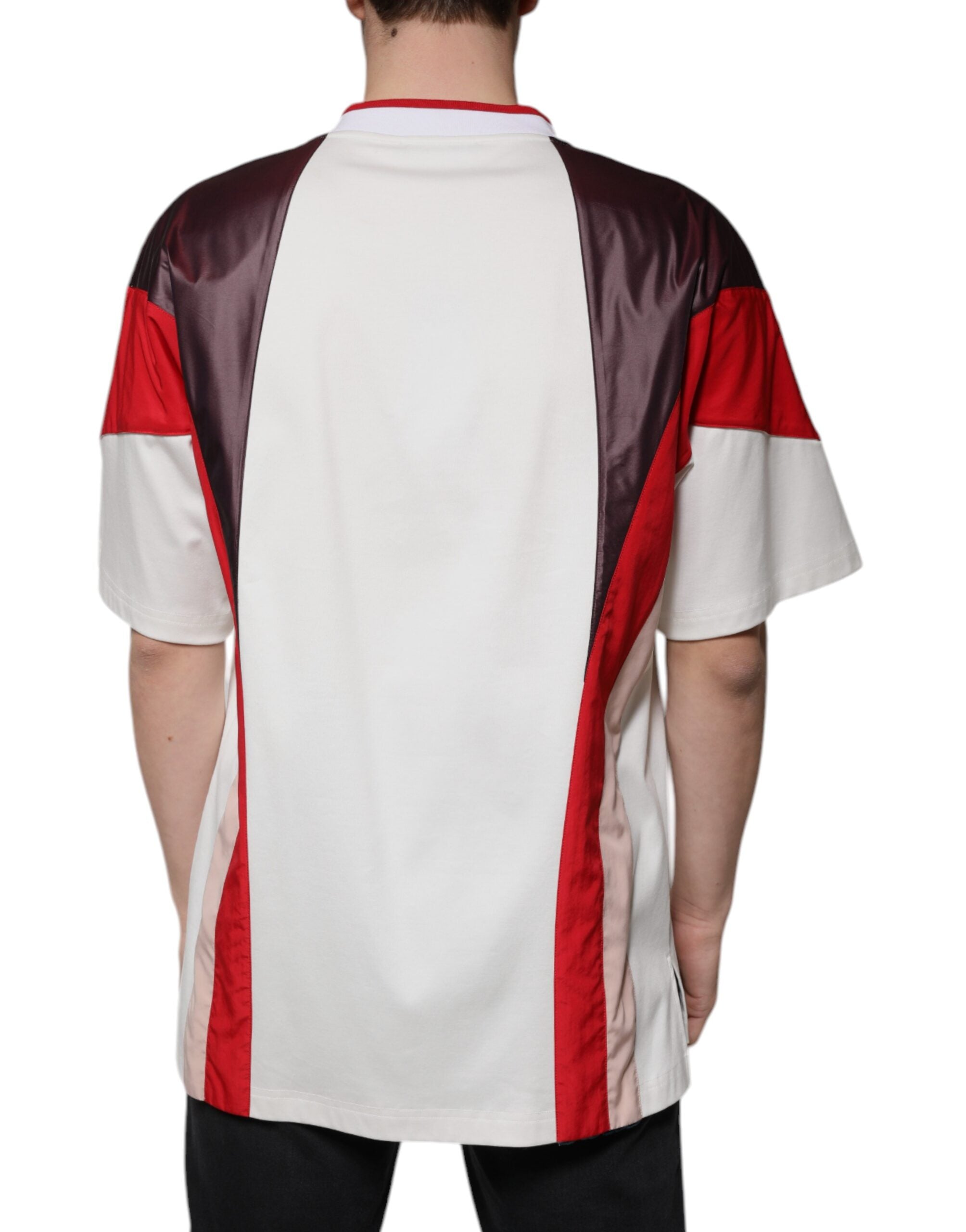 Multicolor Logo Jersey Cotton V-neck T-shirt - ventzia